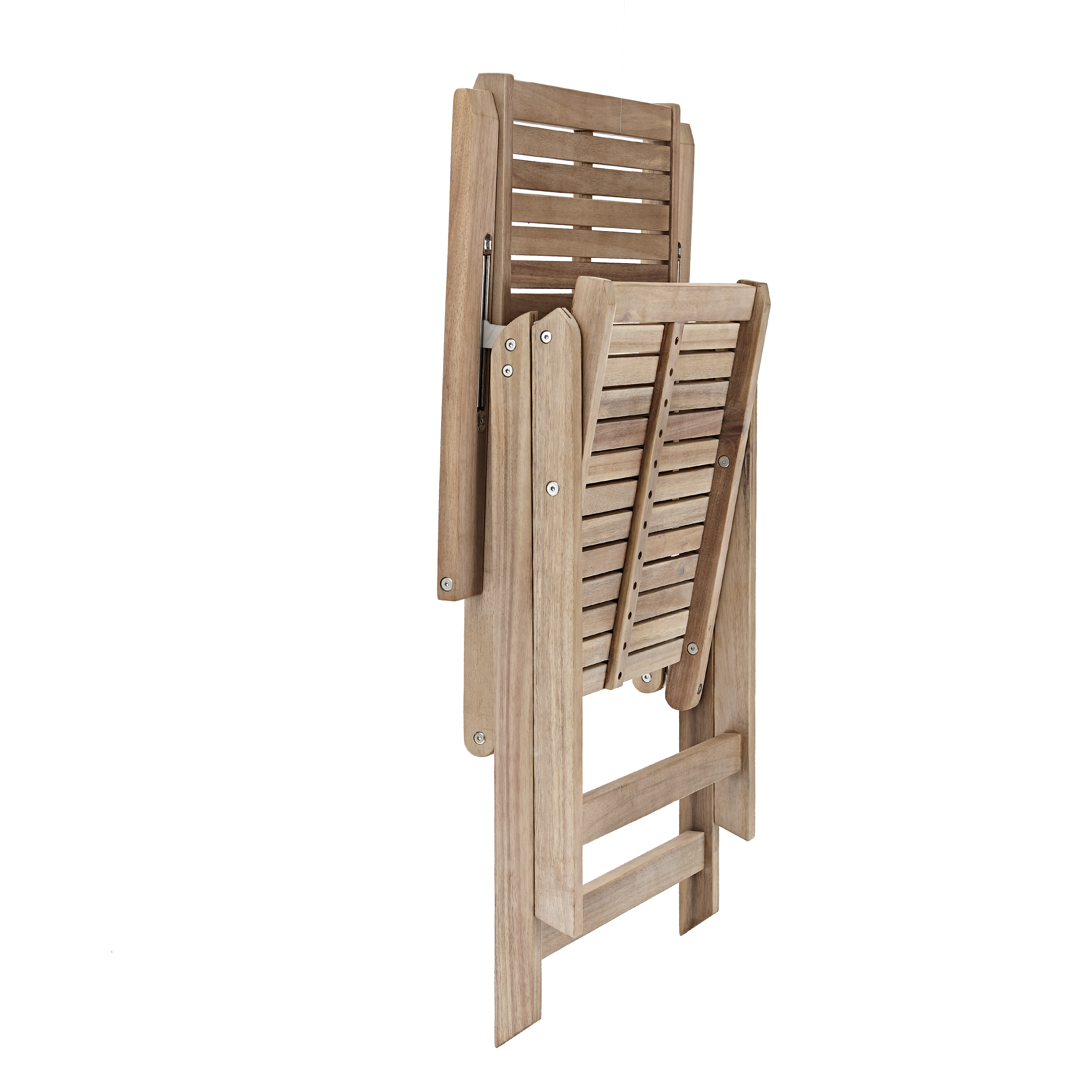 Sedia da giardino in acacia con braccioli pieghevole Solaris NATERIAL, seduta in acacia beige - 15