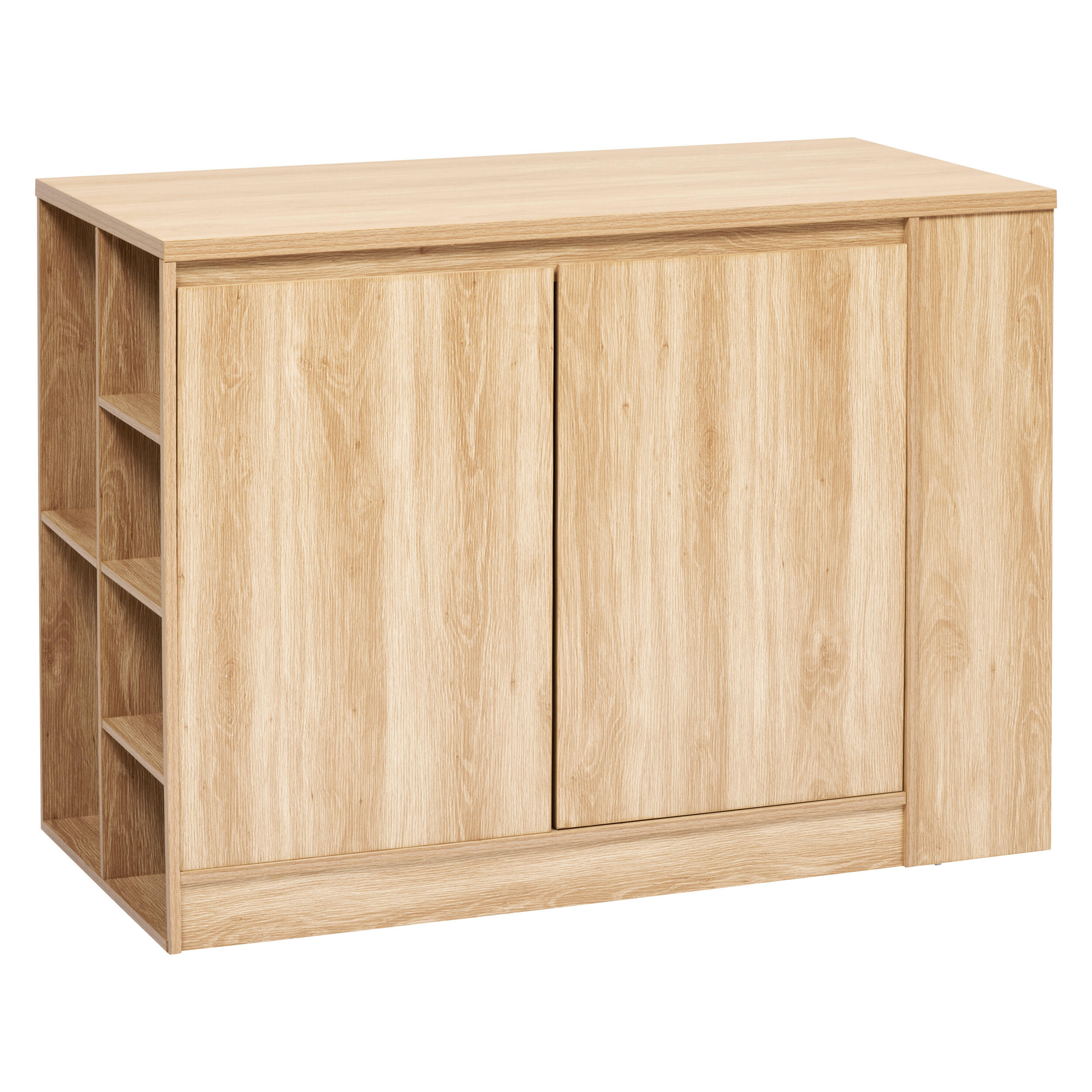Ilot central de cuisine 2 portes 6 niches en bois Abana H.90 X L.120cm - 3