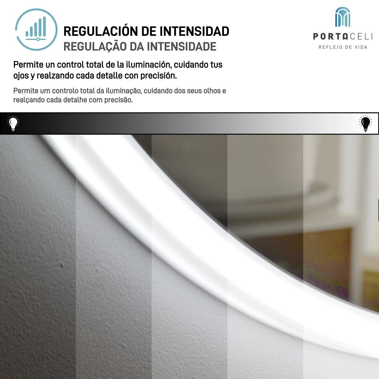 Espejo de baño con luz LED  Slim  con antivaho, táctil, altavoz, , bluetooth,  60x80cm - 9