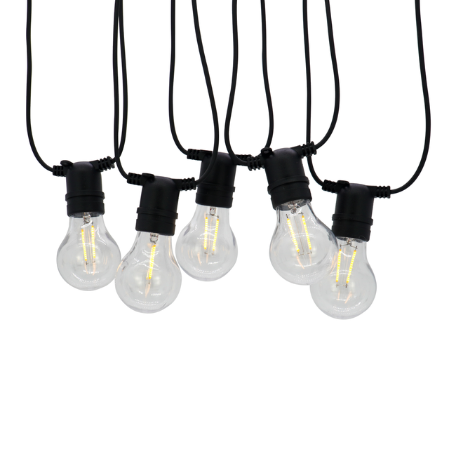 Ghirlanda luminosa 10 luci cavo 5 mt nero IP44 Minta INSPIRE