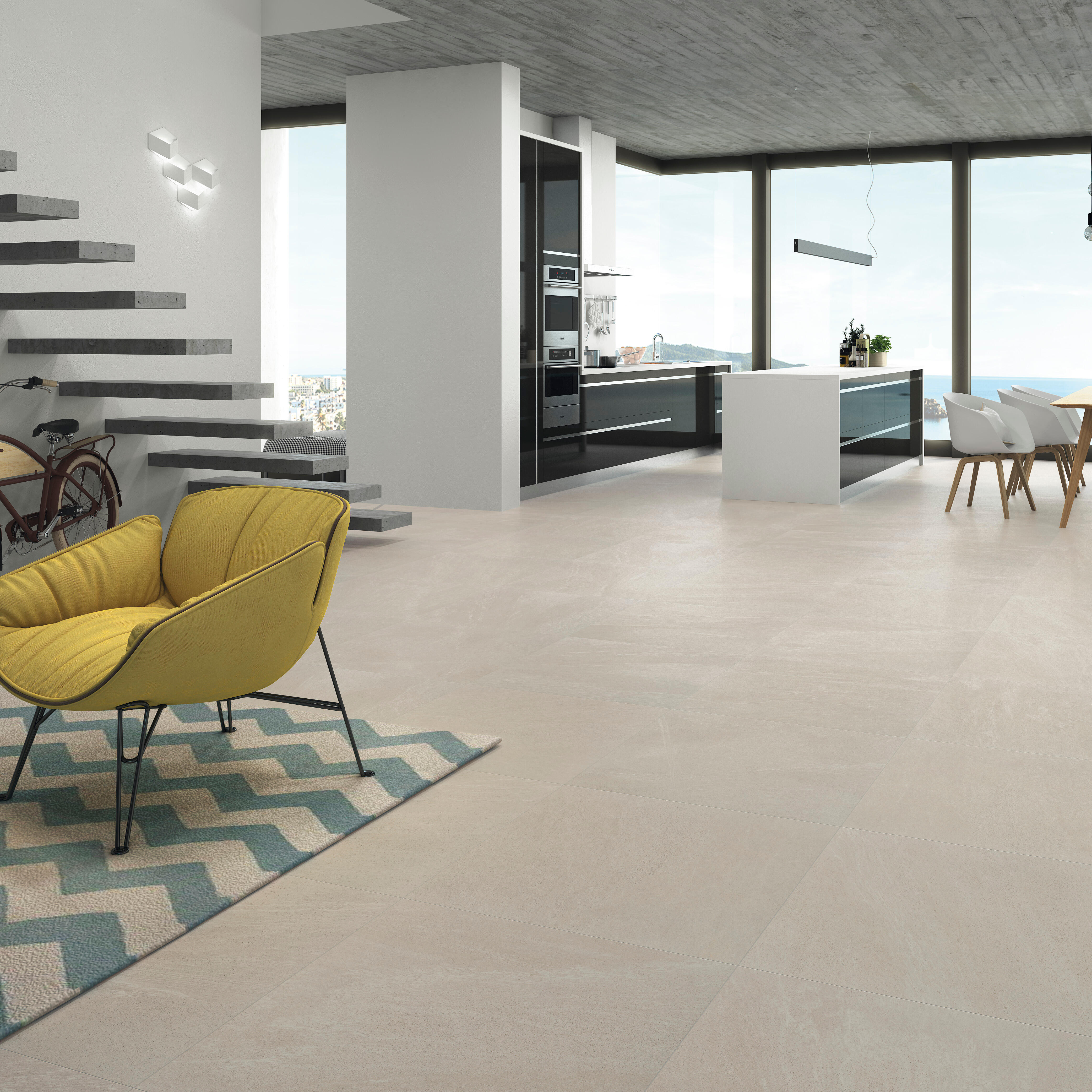 Carrelage sol intérieur effet pierre beige Milano l.60 x L.60 cm 1,08M2 - 4