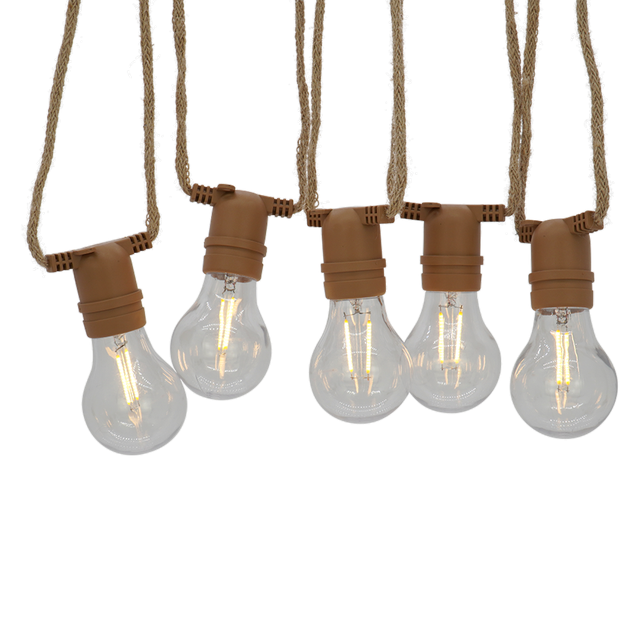 Girlanda ogrodowa Minta LED z pilotem 10x44 lm ciepła barwa 5 m IP44 brązowa Inspire