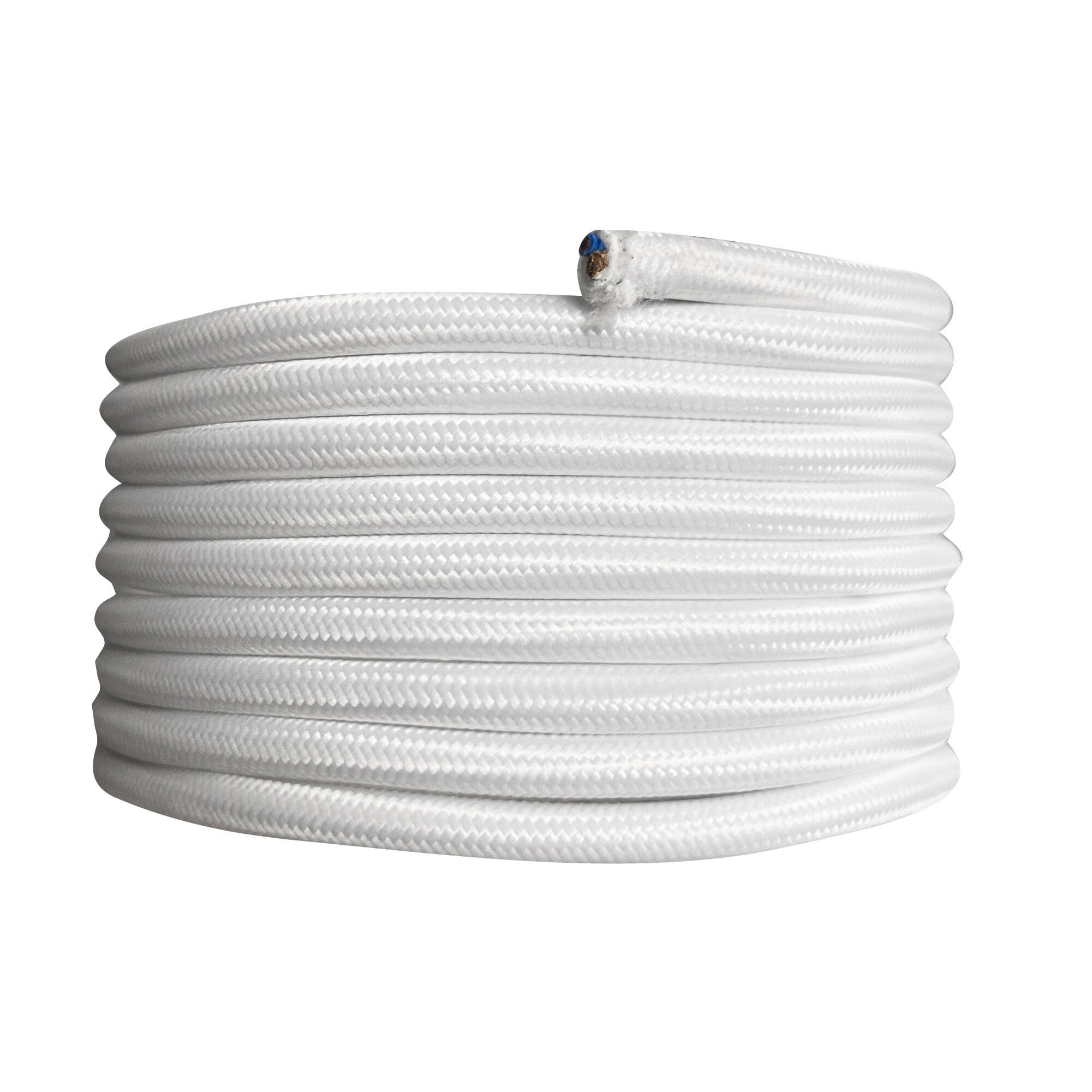 Câble tissu, TIBELEC blanc, 3 m - 2