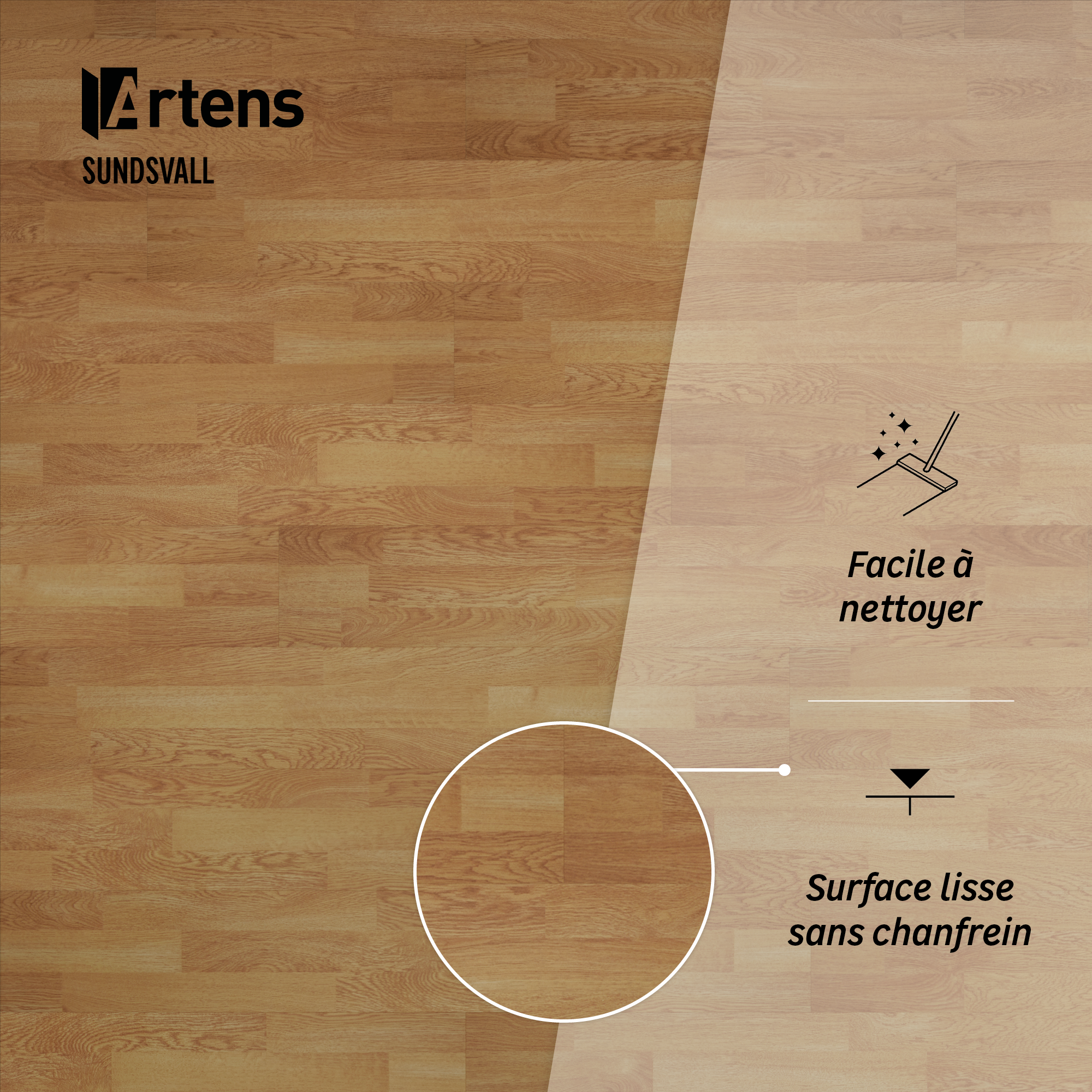 Sol stratifié effet bois naturel sundsvall, l.19.3 cm, Ep.6 mm - 5