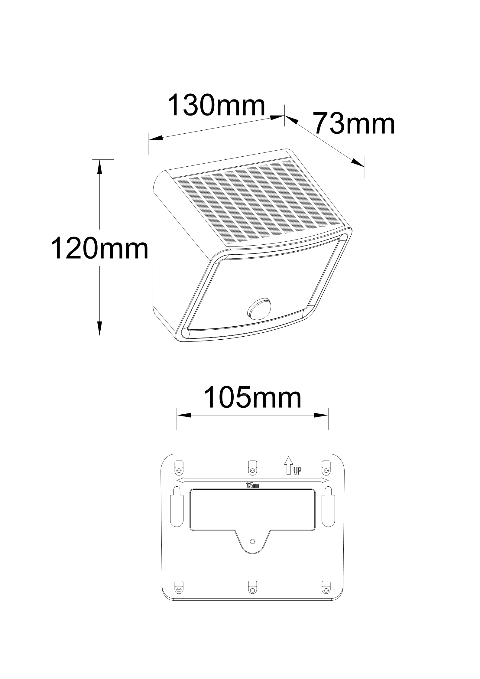 Applique solaire à détection Fano blanc chaud à froid intensité variable INSPIRE - 12