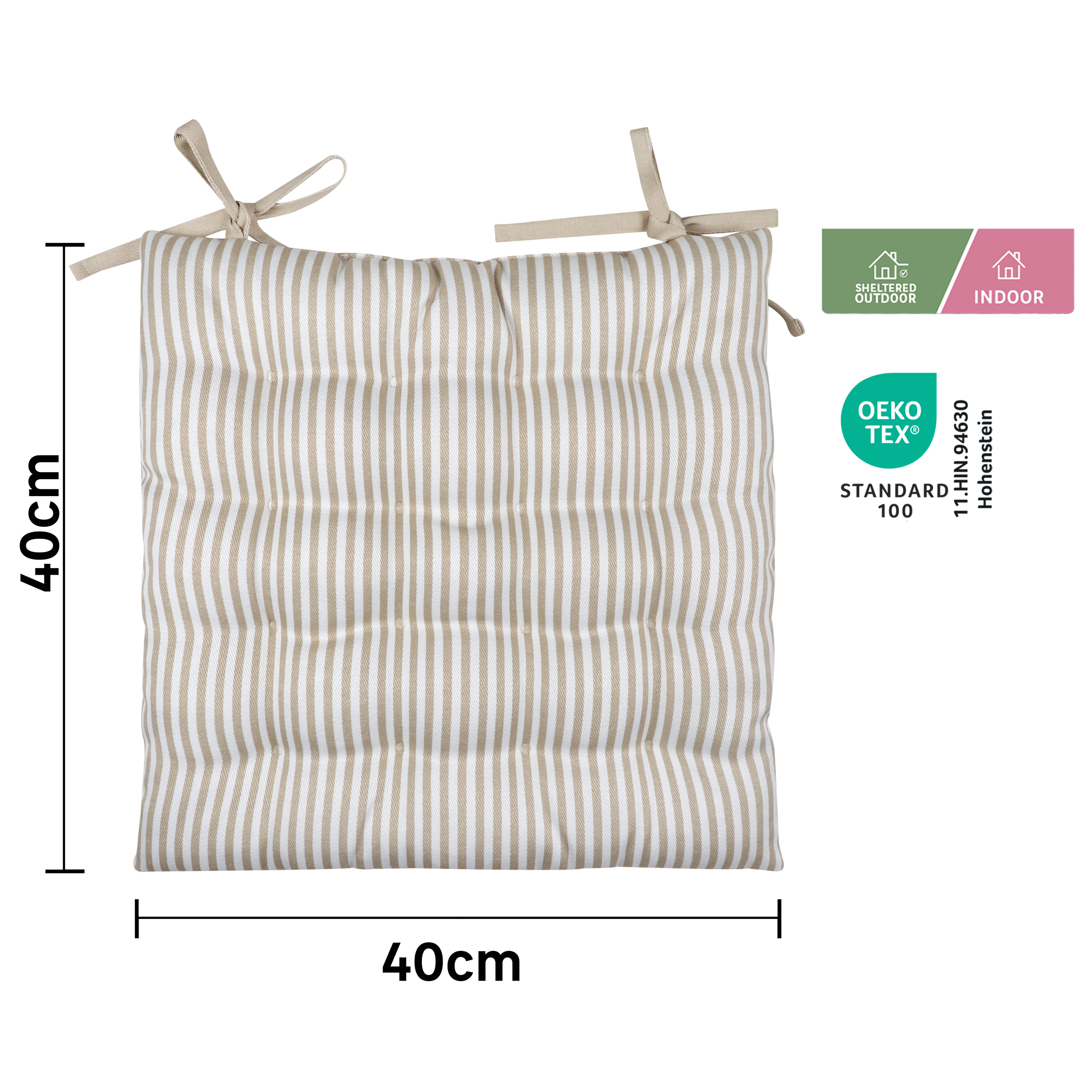 Coussin de chaise INSPIRE Lunor beige, l.40 x L.40 cm - 3