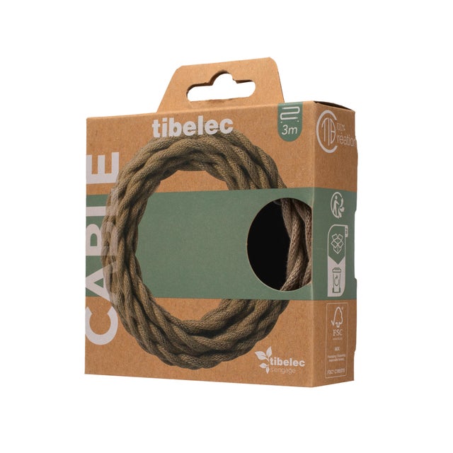Câble torsade, TIBELEC beige, 3 m