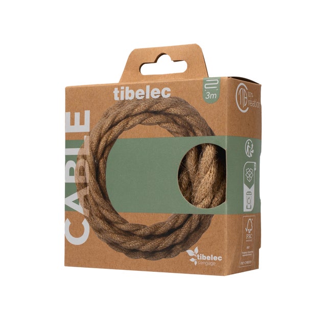 Câble torsade, TIBELEC beige, 3 m