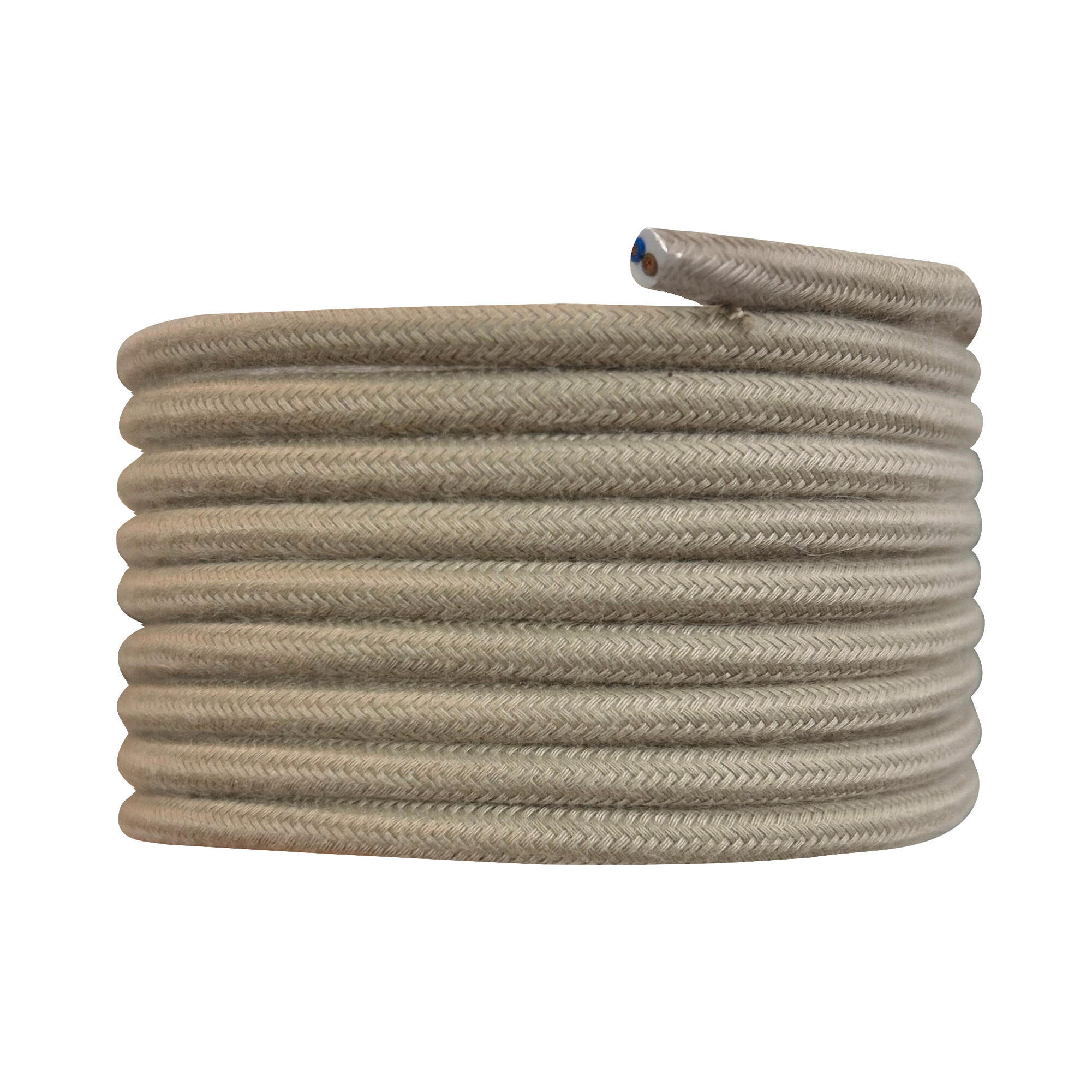 Câble tissu, TIBELEC beige, 3 m - 2