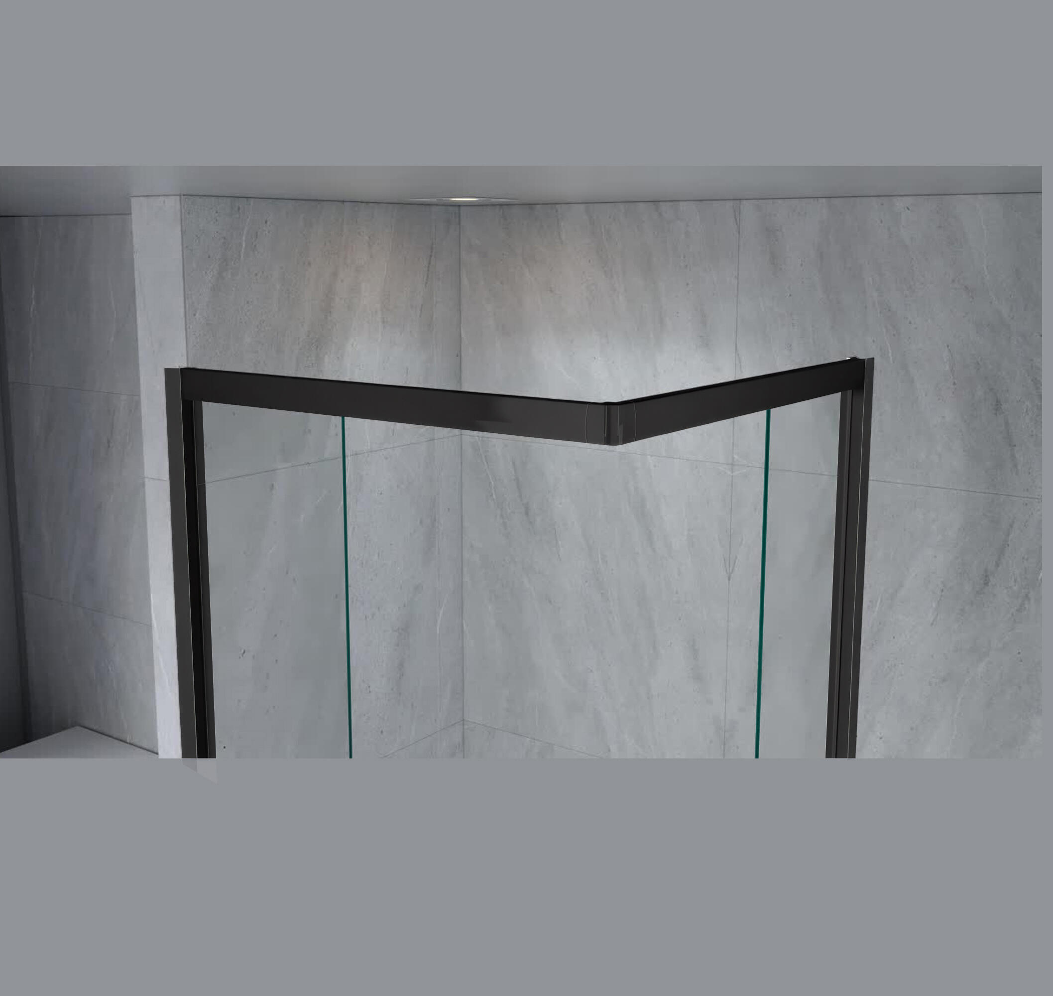 MAMPARA DE DUCHA RECTANGULAR CORREDERA LEXIE 70X90CM NEGRO - 3