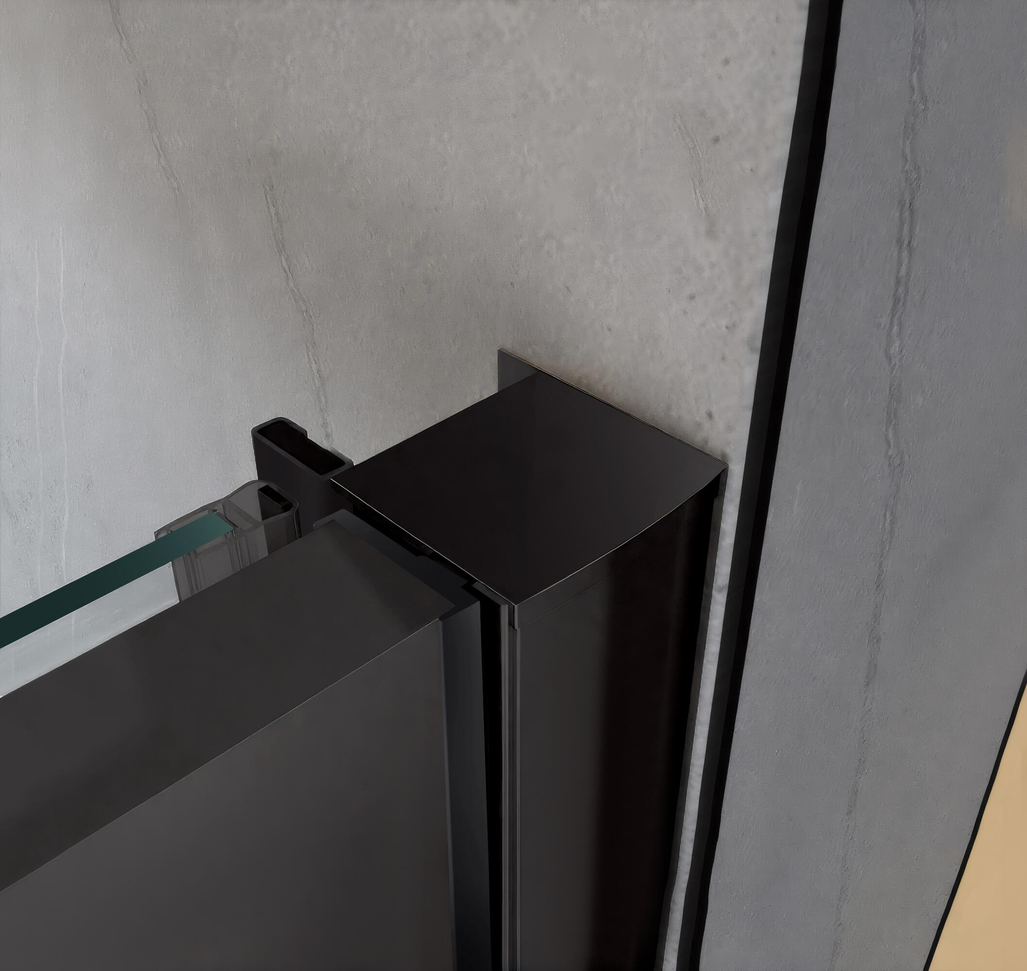 MAMPARA DE DUCHA FRONTAL CORREDERA LEXIE 120CM NEGRO - 4