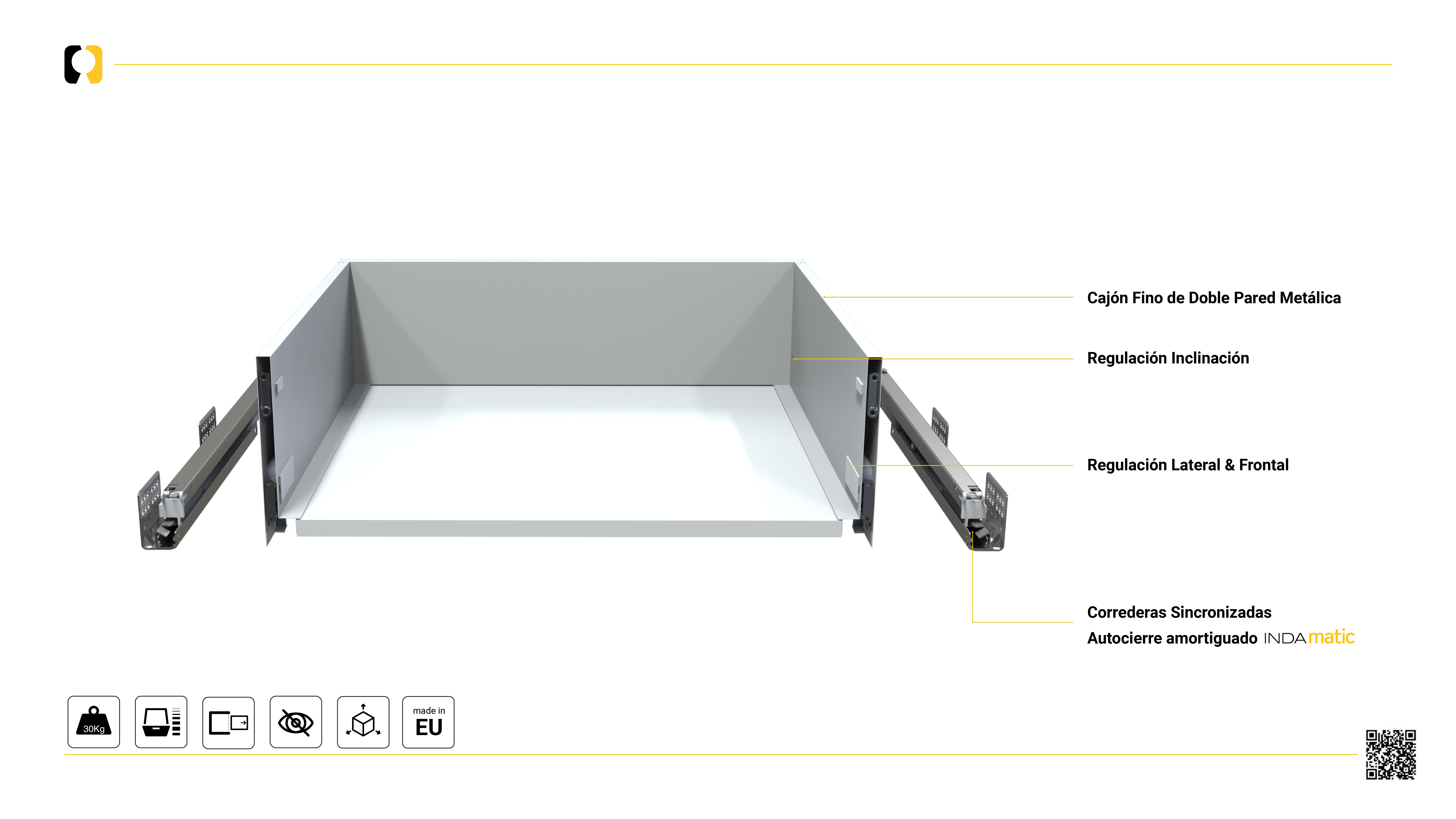 KIT GAVETERO AUTOCIERRE 60 CM - 2