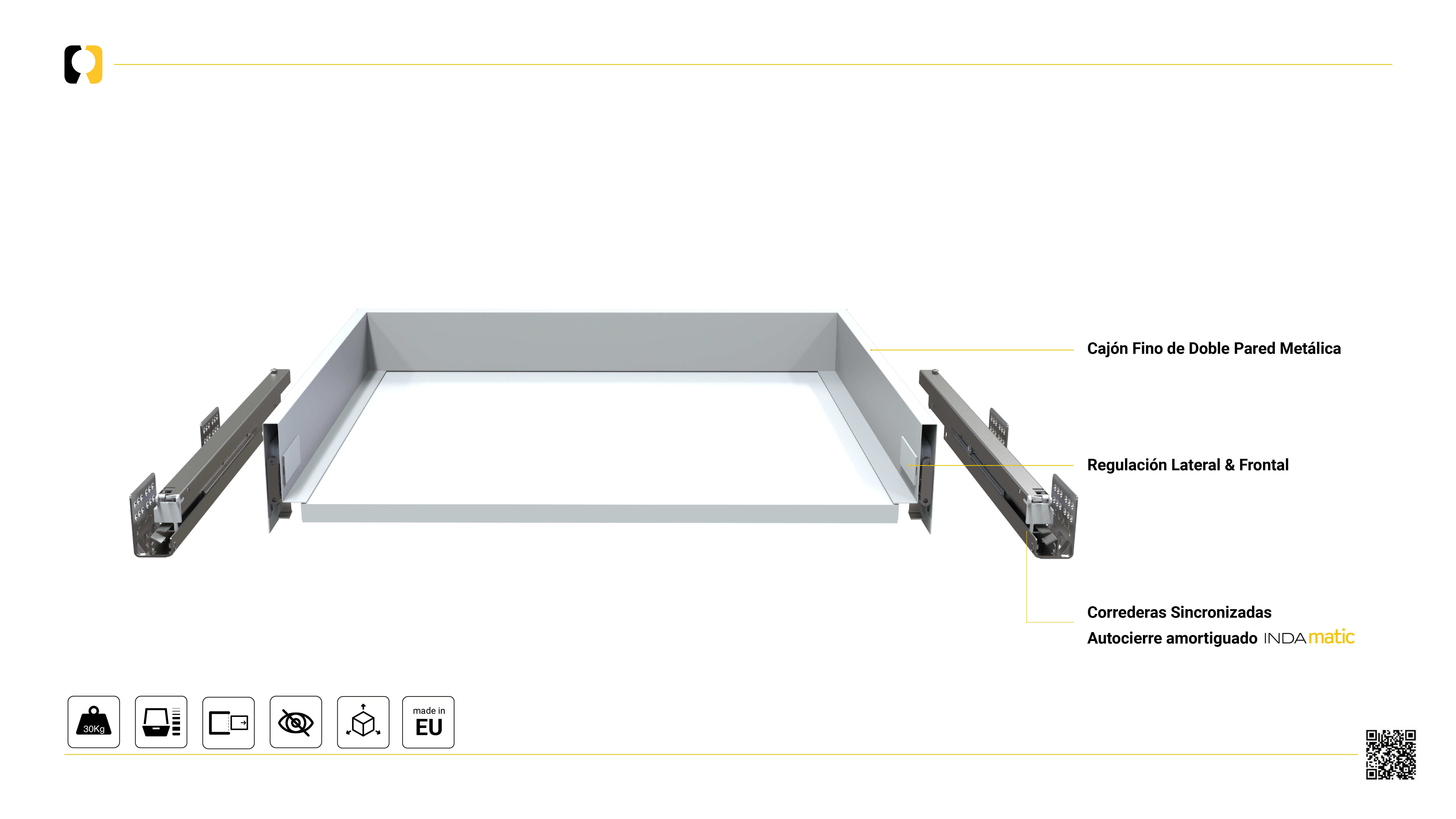 KIT INTERIOR CAJÓN AUTOCIERRE 60 CM - 2