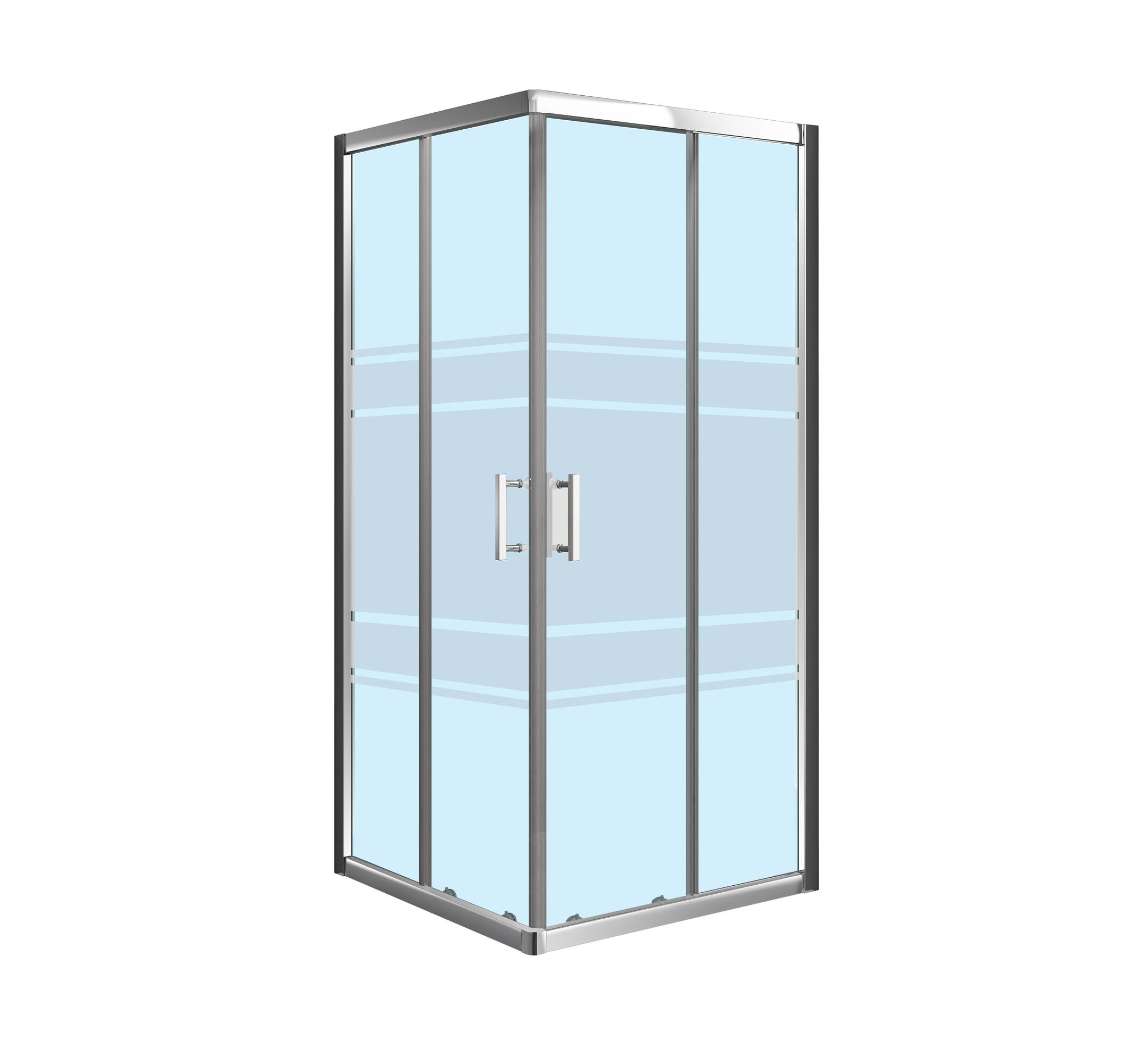 MAMPARA DE DUCHA CUADRADA CORREDERA LEXIE 80X80CM CROMO - 2