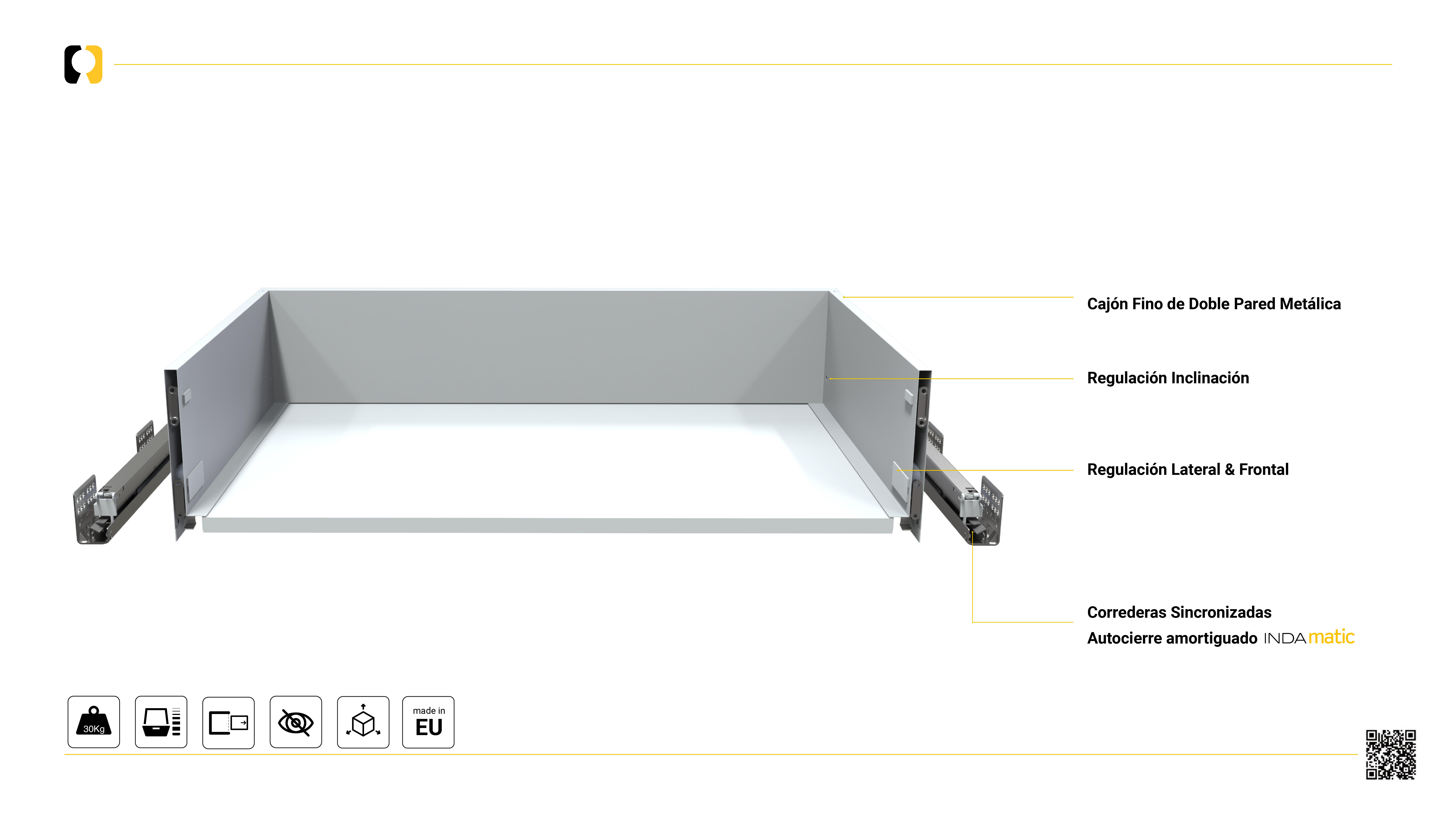 KIT GAVETERO AUTOCIERRE 80 CM - 2