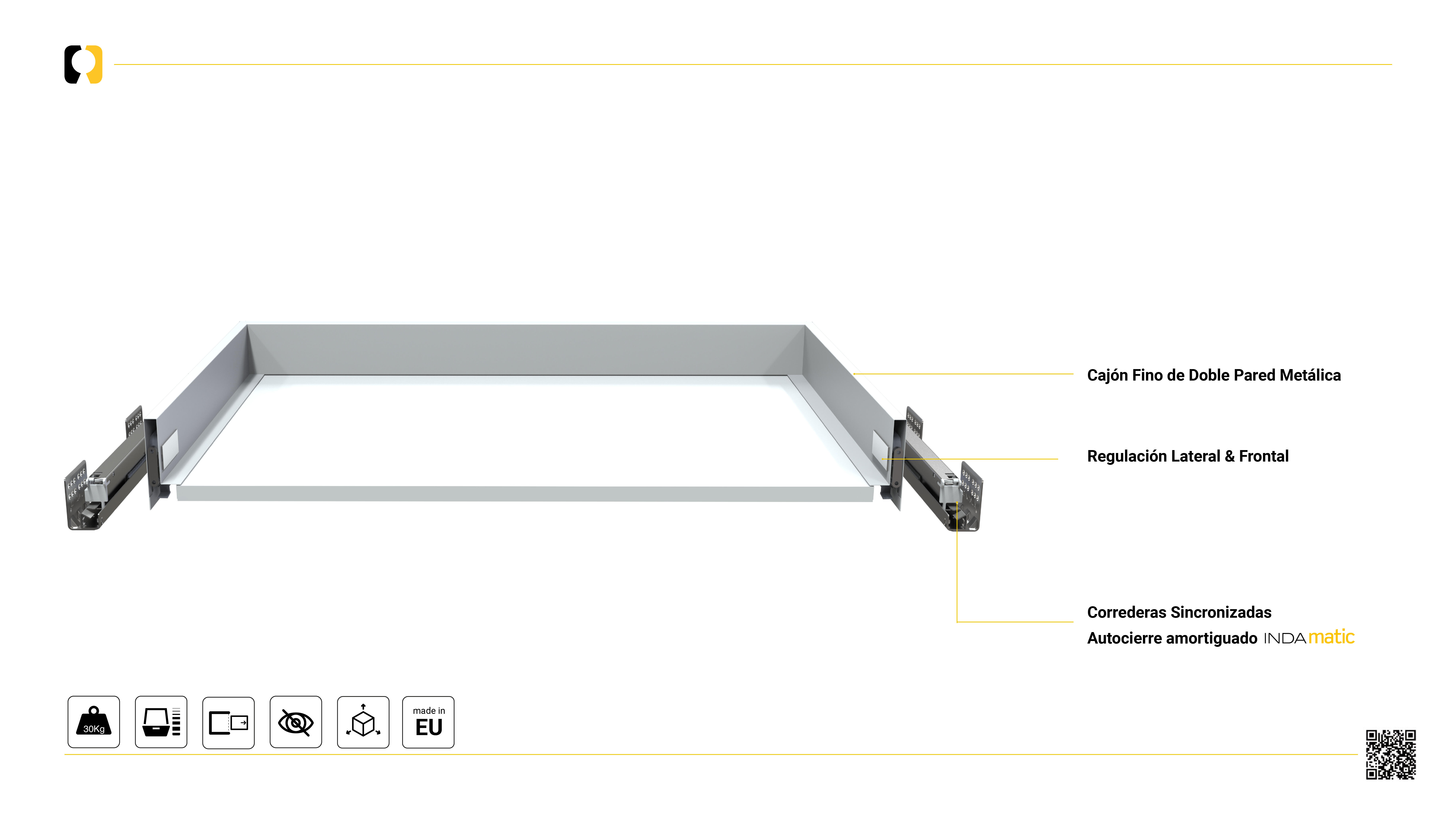 KIT INTERIOR CAJÓN AUTOCIERRE 80 CM - 2