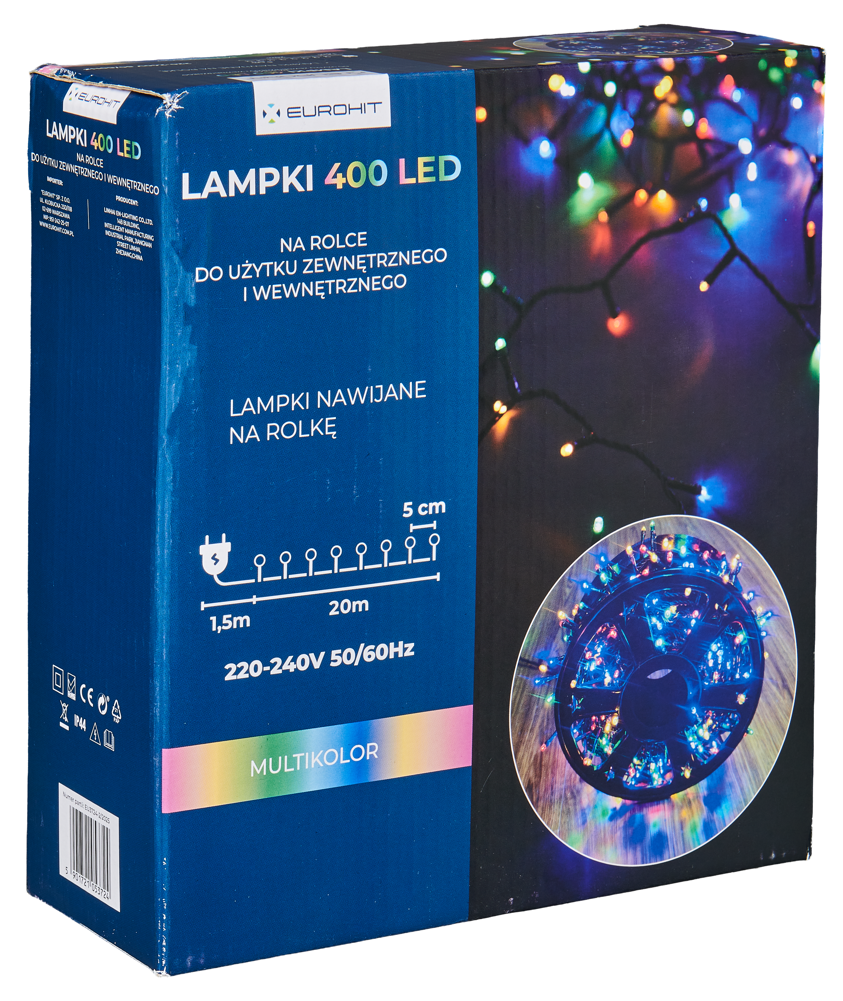 Lampki choinkowe zewnętrzne 400 LED multikolor EUROHIT - 6