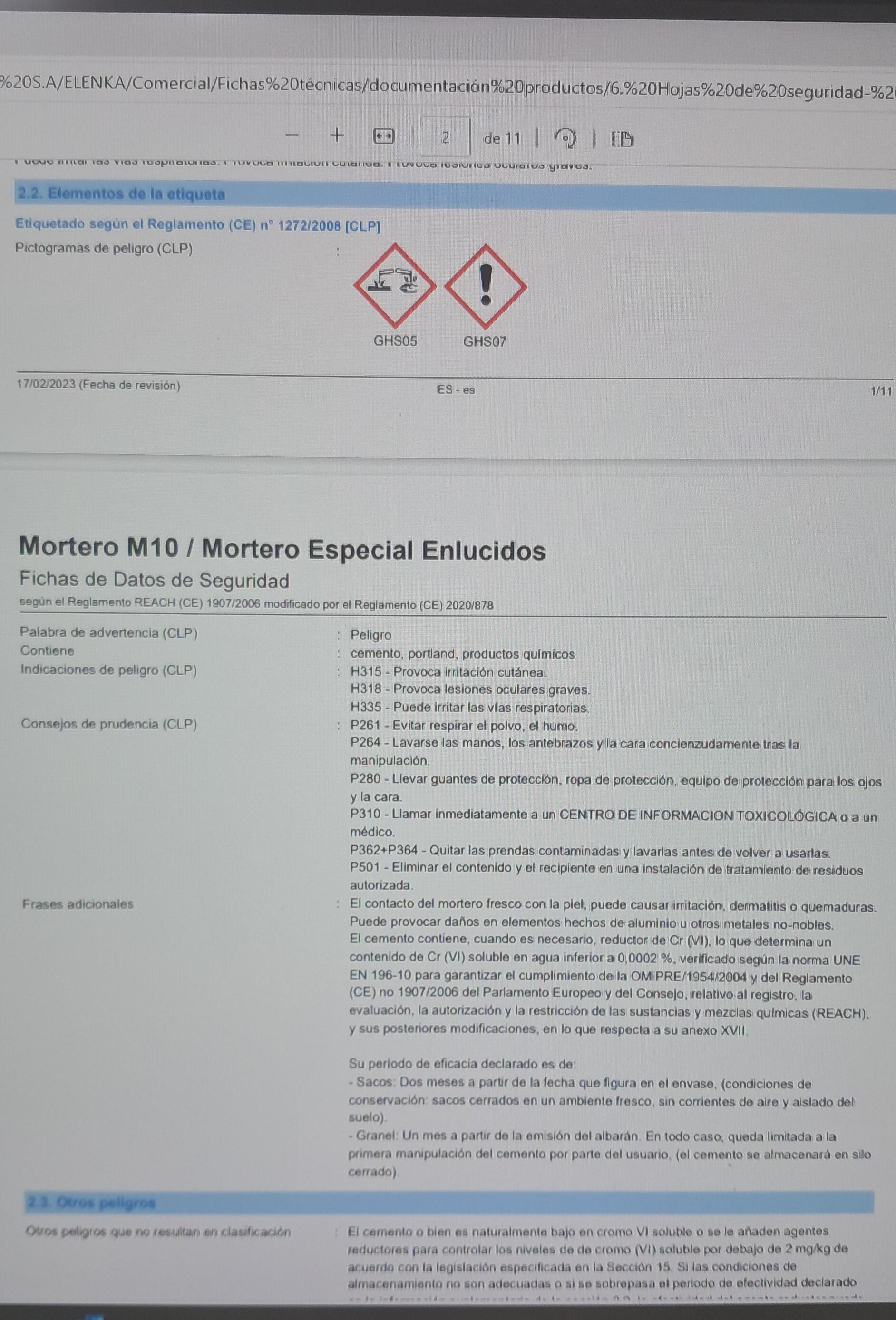 MORTERO ESPECIAL ENLUCIDOS M-10 CEISA 25 KG GRIS - 2