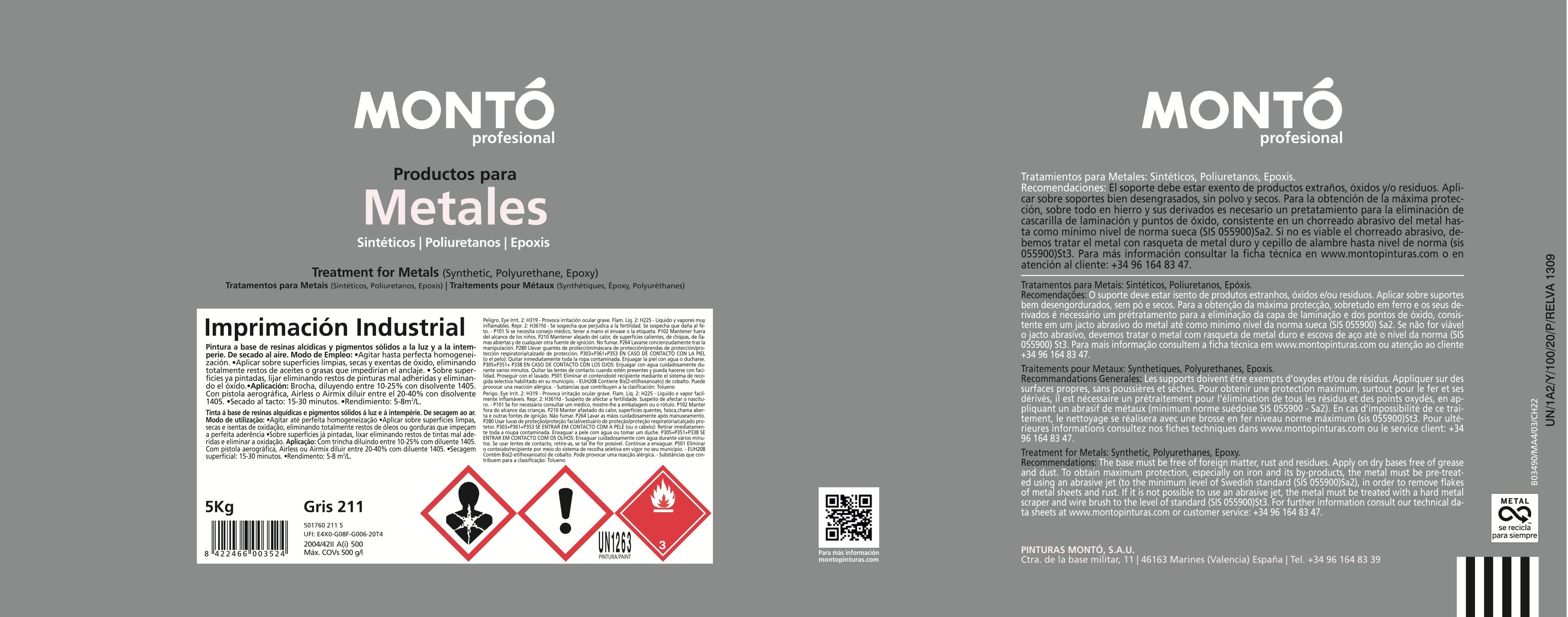 BASE ESMALTE SINTÉTICO BRILLANTE ANTIOXIDANTE 750ML TONOS CLAROS - 2