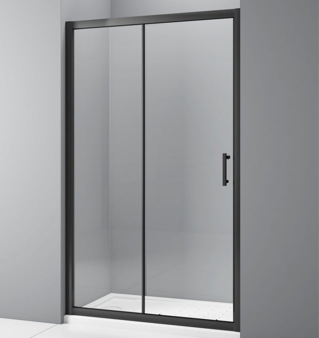 MAMPARA DE DUCHA FRONTAL CORREDERA LEXIE 120CM NEGRO