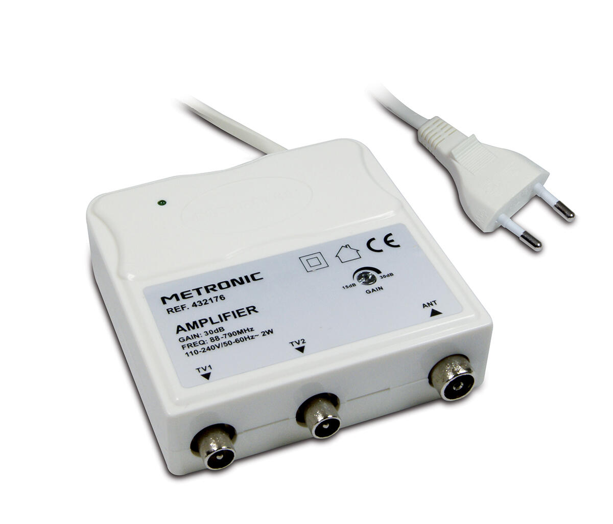 Amplificateur TV Intérieur Televes 553241 UHF/VHF - Gain 20 DB, 1 Entrée 2 Sorties
