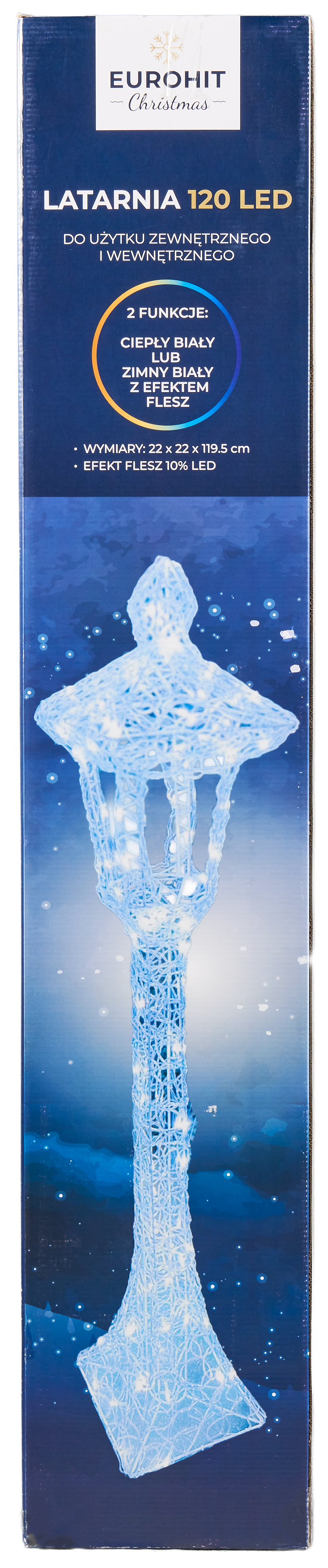 Latarnia zewnętrzna 120 LED 120 cm 2 funkcje ciepły lub zimny biały flash EUROHIT - 7