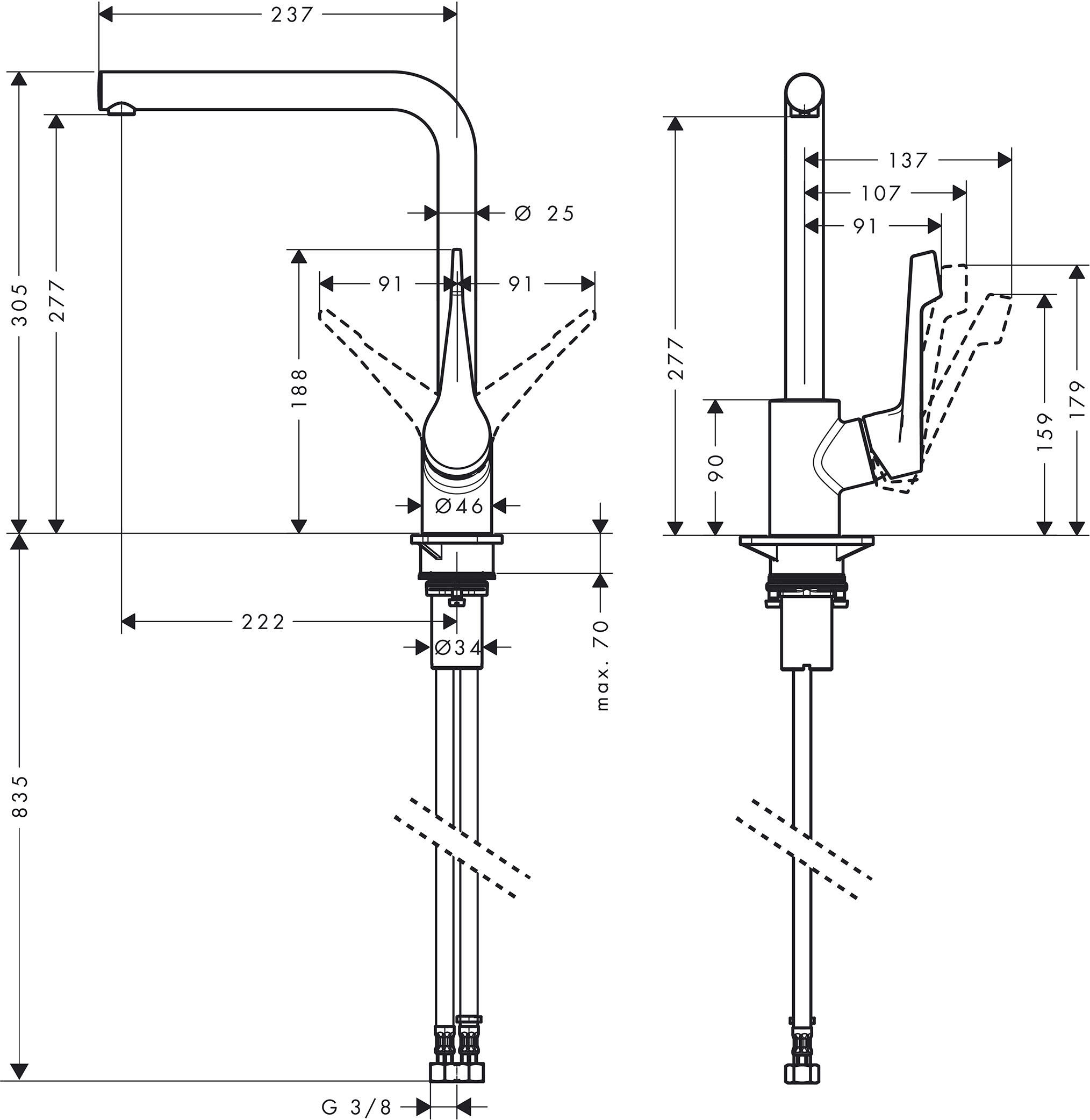 Rubinetto da cucina fisso a l Cento L argento cromato lucido HANSGROHE - 10
