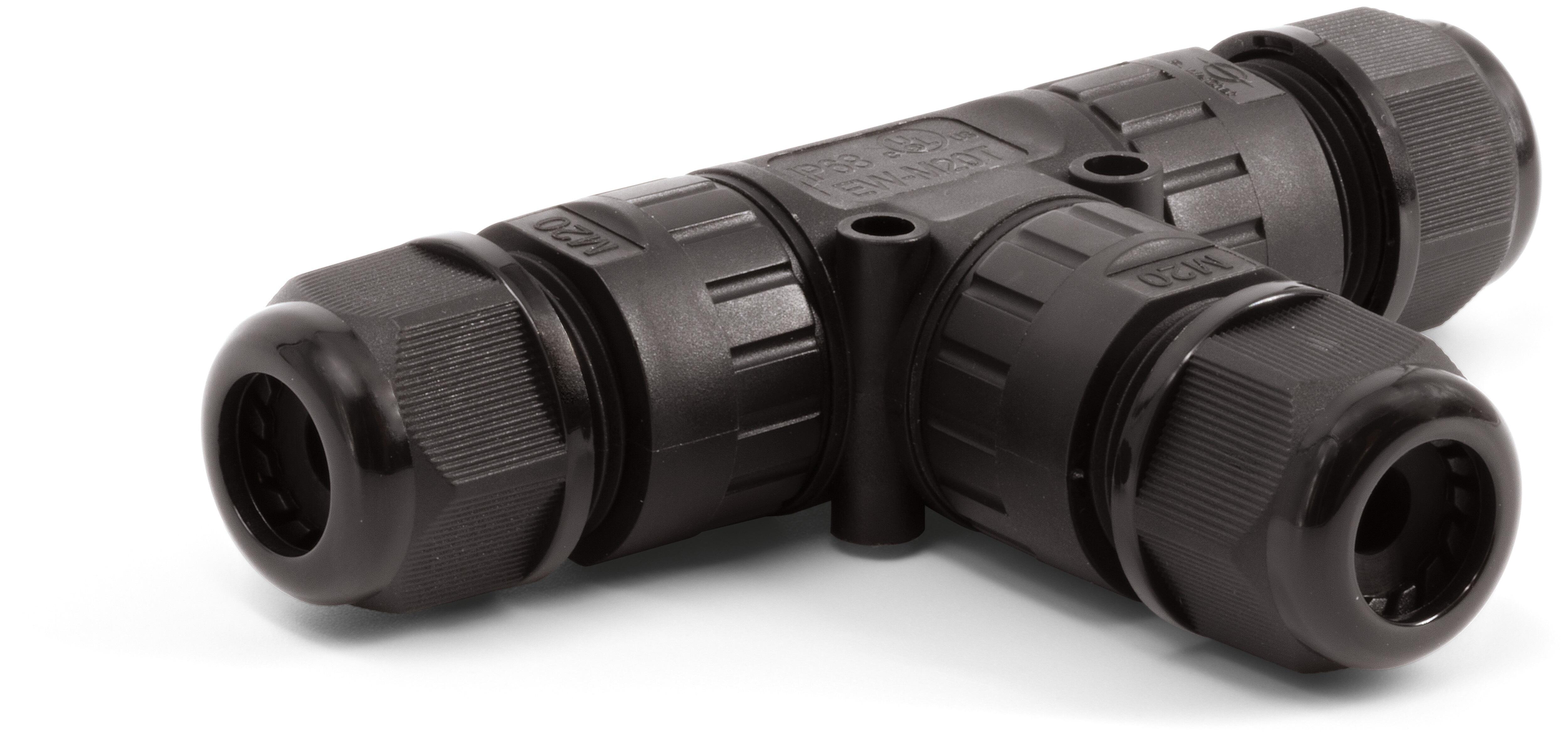 CONECTOR T PARA CABLE 2,5MM2 Ø5-12MM IP67 - 2