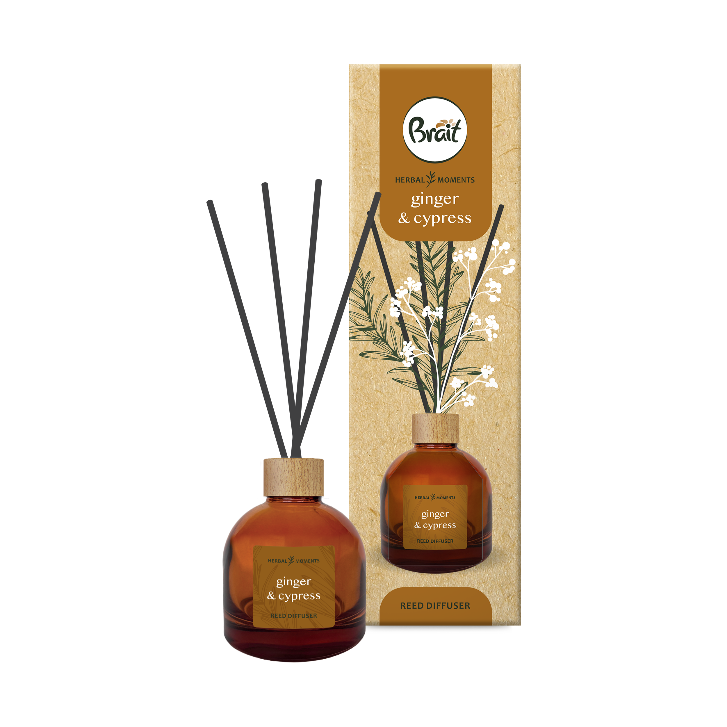 Dyfuzor zapachowy z patyczkami Herbal 100ml rozmaryn bergamotka Brait