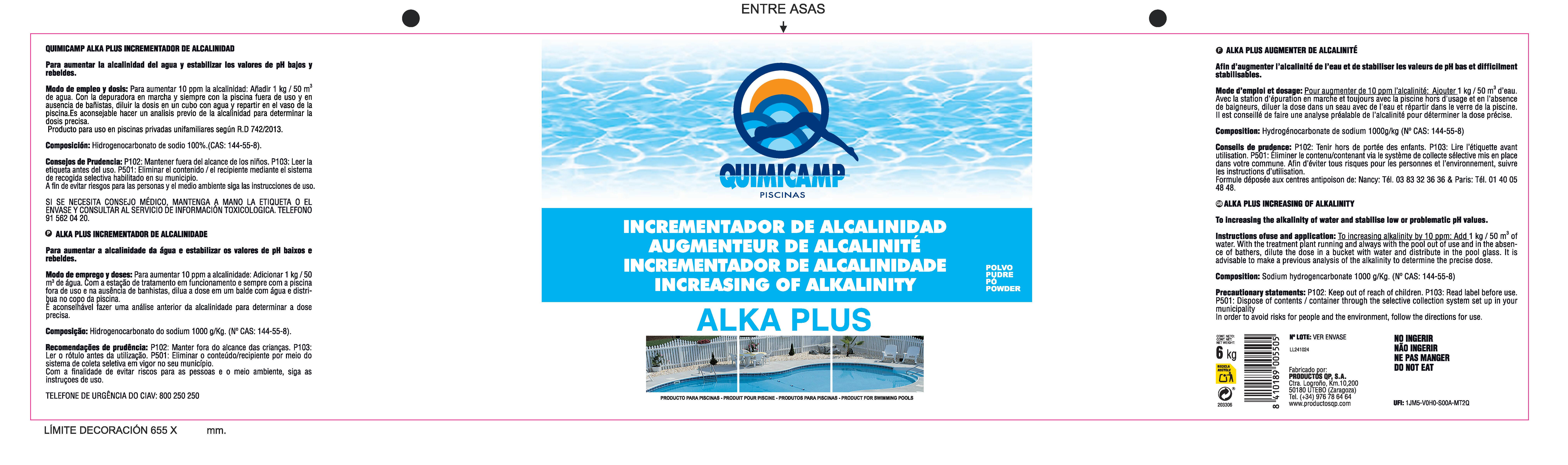 ELEVADOR DE ALCALINIDAD POLVO 6KG QUIMICAMP ALKA PLUS - 2