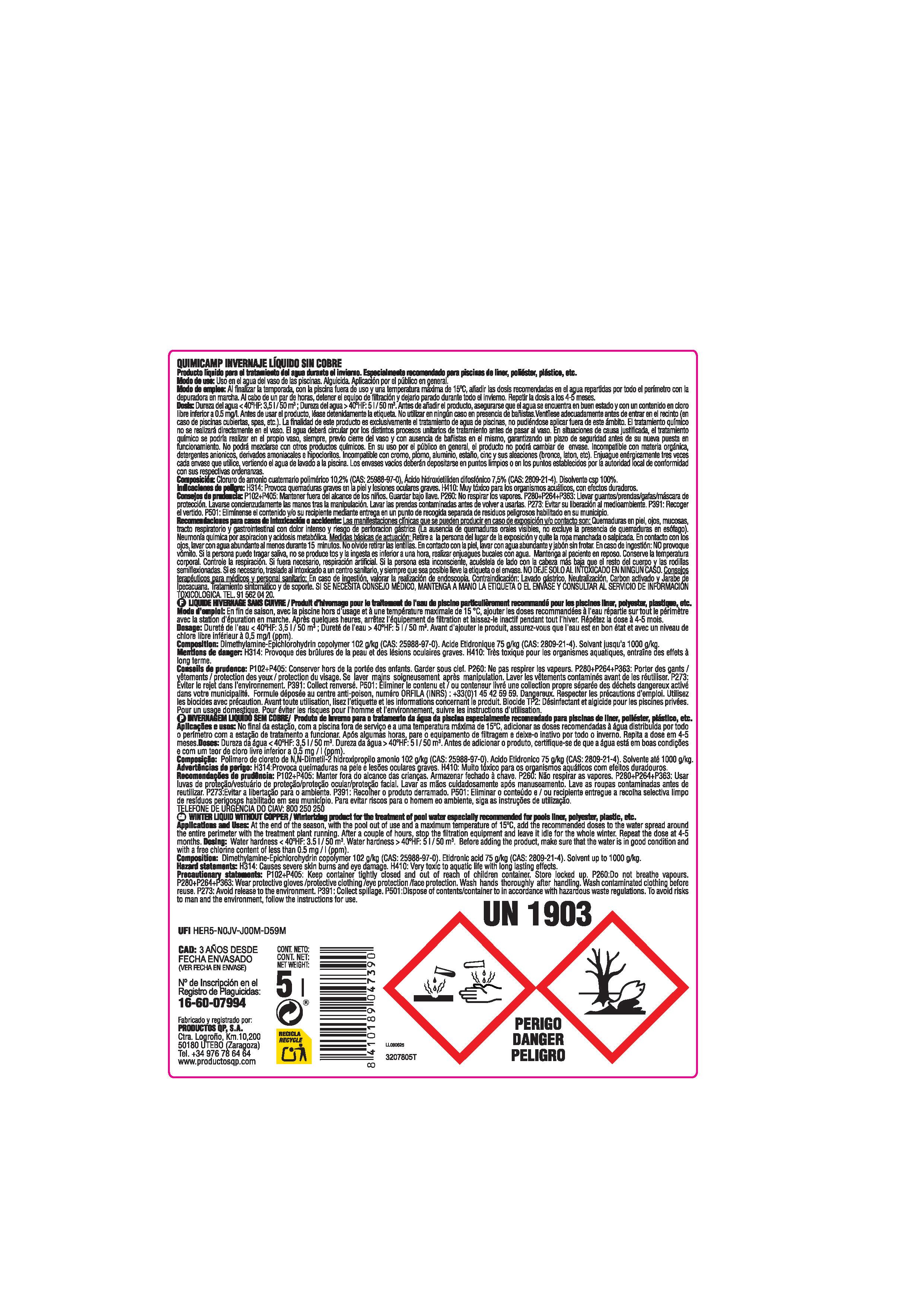 INVERNADOR LÍQUIDO SIN COBRE 5L QUIMICAMP - 2