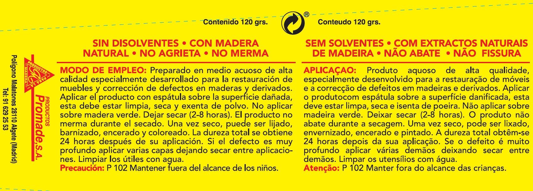 Pasta de madeira ECO AQUOSA 120GR MOGNO - 3