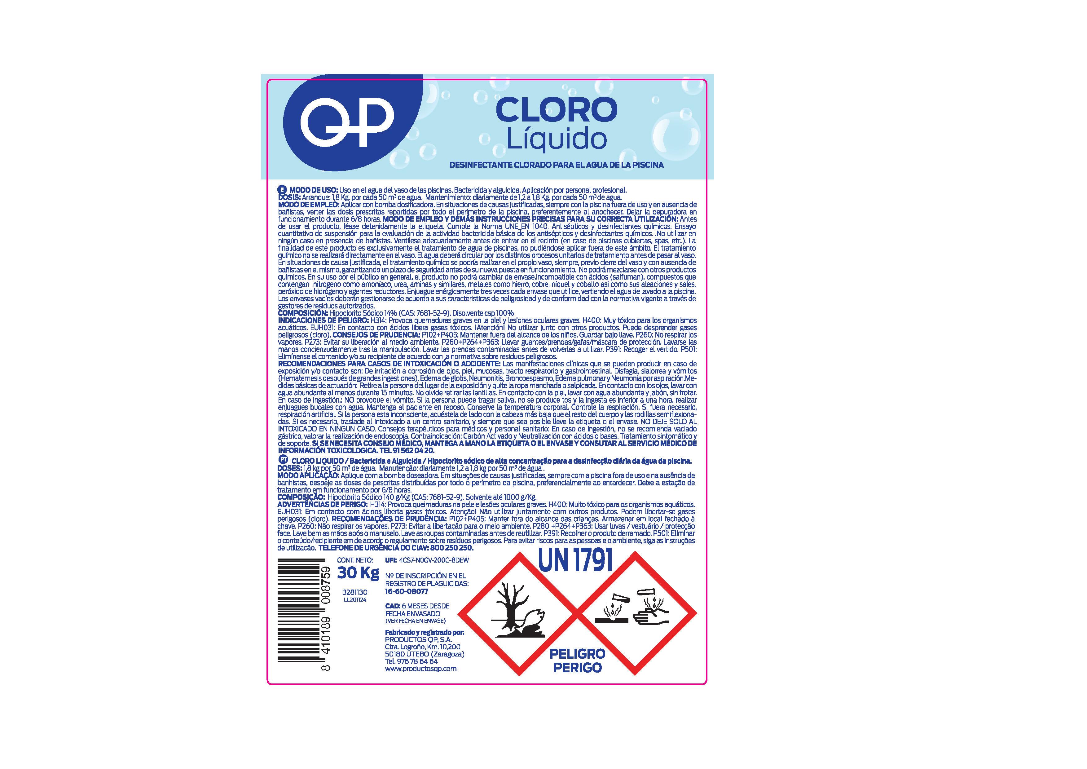 CLORO PISCINA LIQUIDO 30L - 2