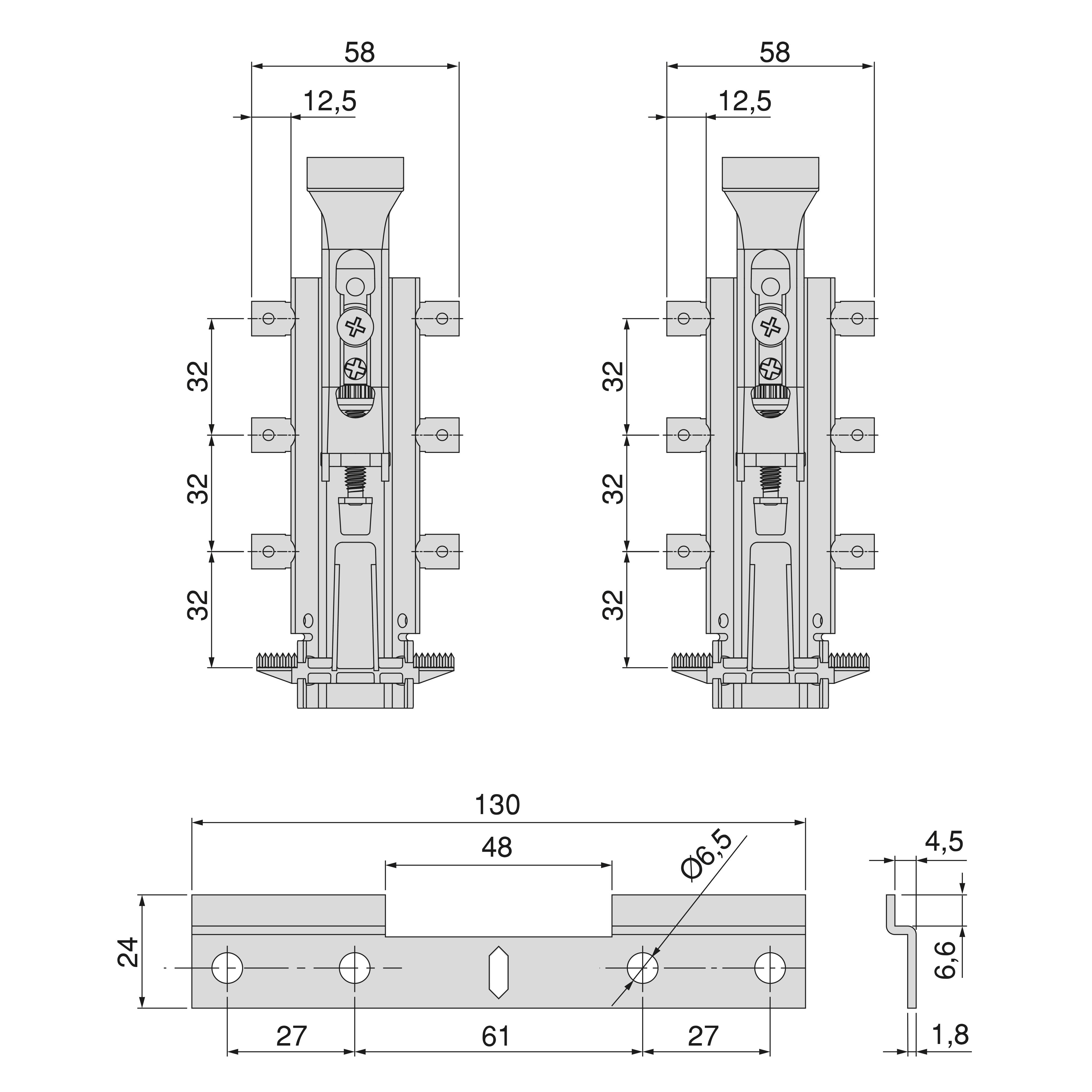 KIT COLGADORES OCULTOS PARA MODULOS ALTOS  CON PLETINA, ACERO CINCADO - 3
