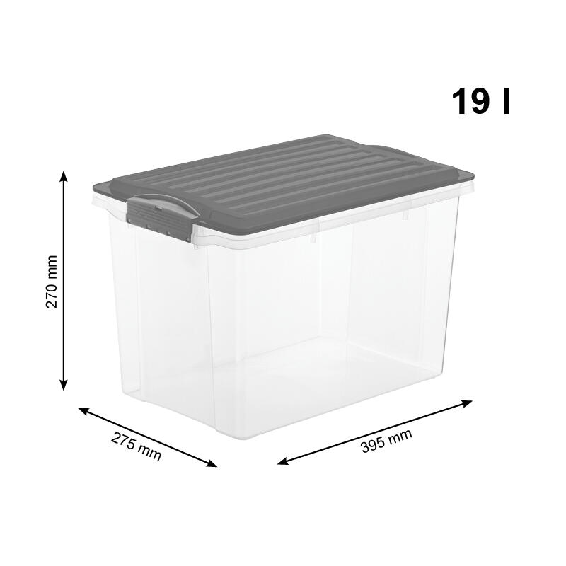 Set 3 Contenitori 19 lt COMPACT L 40 x H 34.4 x P 28 cm trasparente  - 6