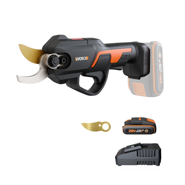Sécateur 20V 25mm WORX - WG330E.1 (1 batterie 2Ah, chargeur et lame supp)