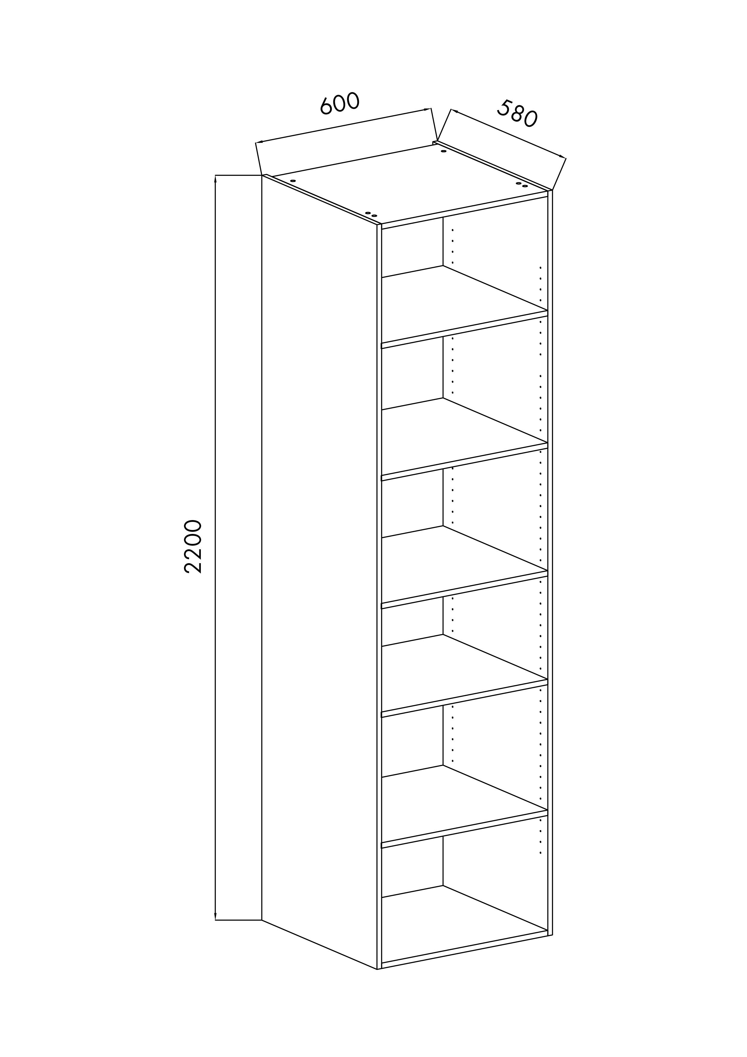 MÓDULO COCINA BLANCO COLUMNA 220X60X58CM - 2