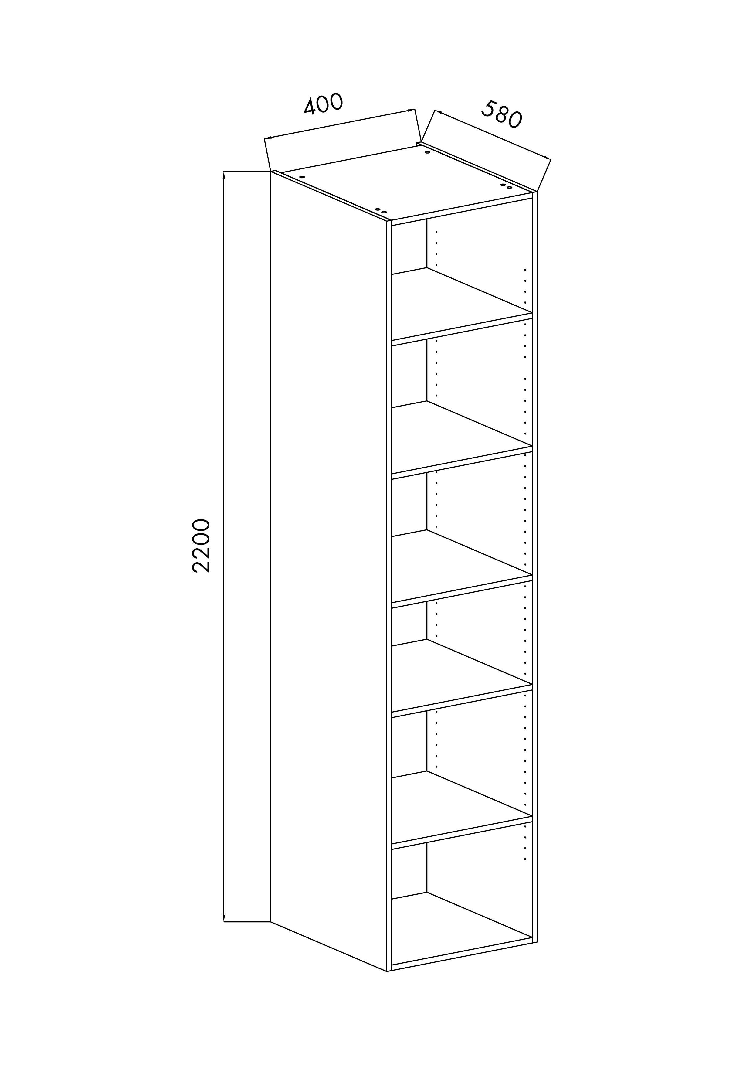 MÓDULO COCINA BLANCO COLUMNA 220X40X58CM - 2