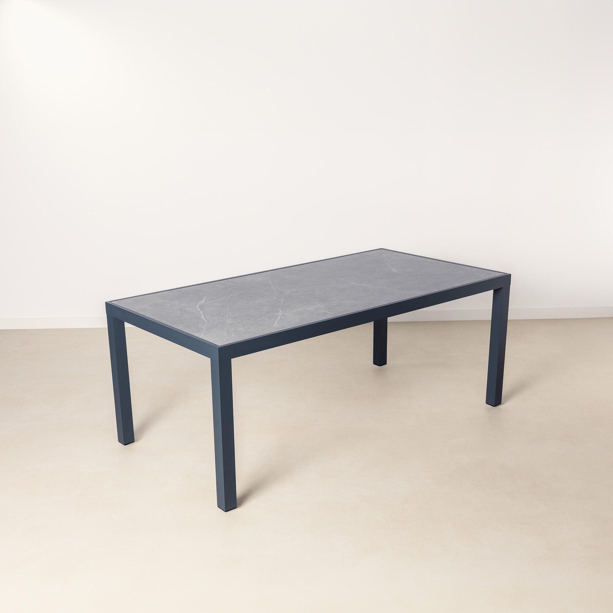 Mesa de jardín de comedor de aluminio javea gris de 90x72x180 cm