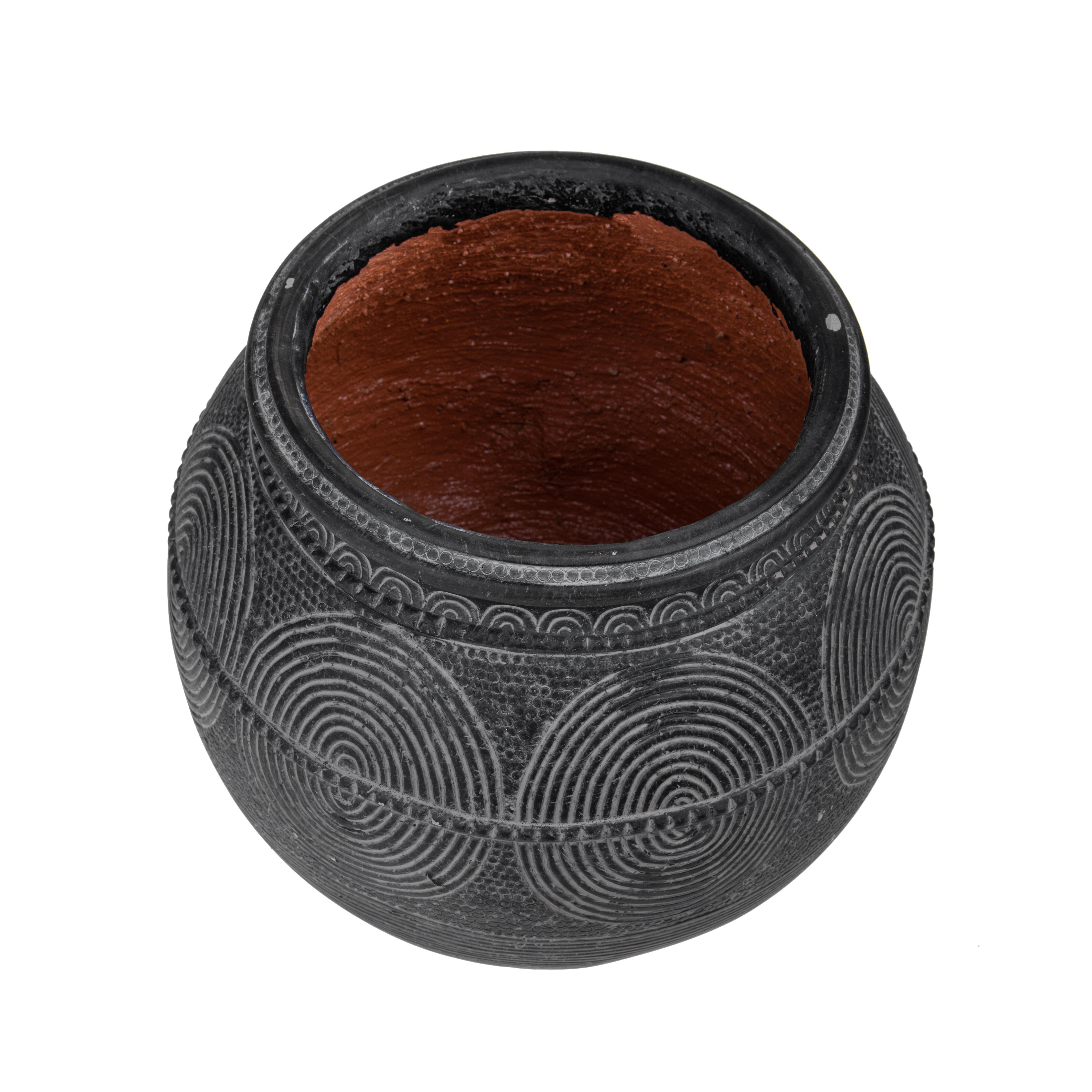 Vaso decorativo Bombato in ceramica nero H 21.5 cm - 5