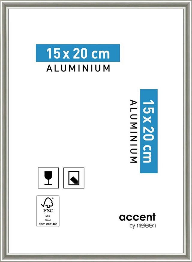 Cadre Accent, H.20 x l.15 cm, aluminium argent, NIELSEN