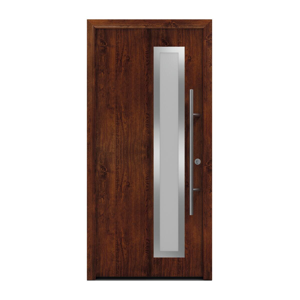 Porta d'ingresso HORMANN ISO PRO SECUR L 80 x H 210 cm rovere scuro ...