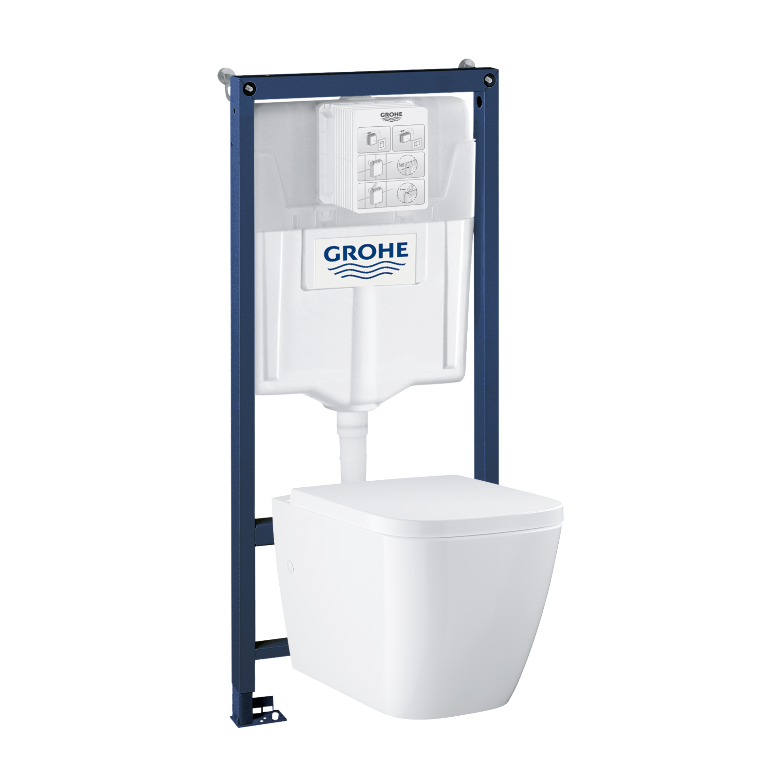 Zestaw podtynkowy WC z miską bezkołnierzową i deską Clova Square Grohe