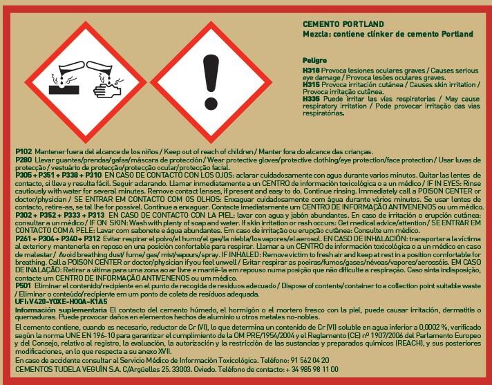 CEMENTO GRIS TUDELA VEGUIN II B-V 32,5R  35 KG - 2