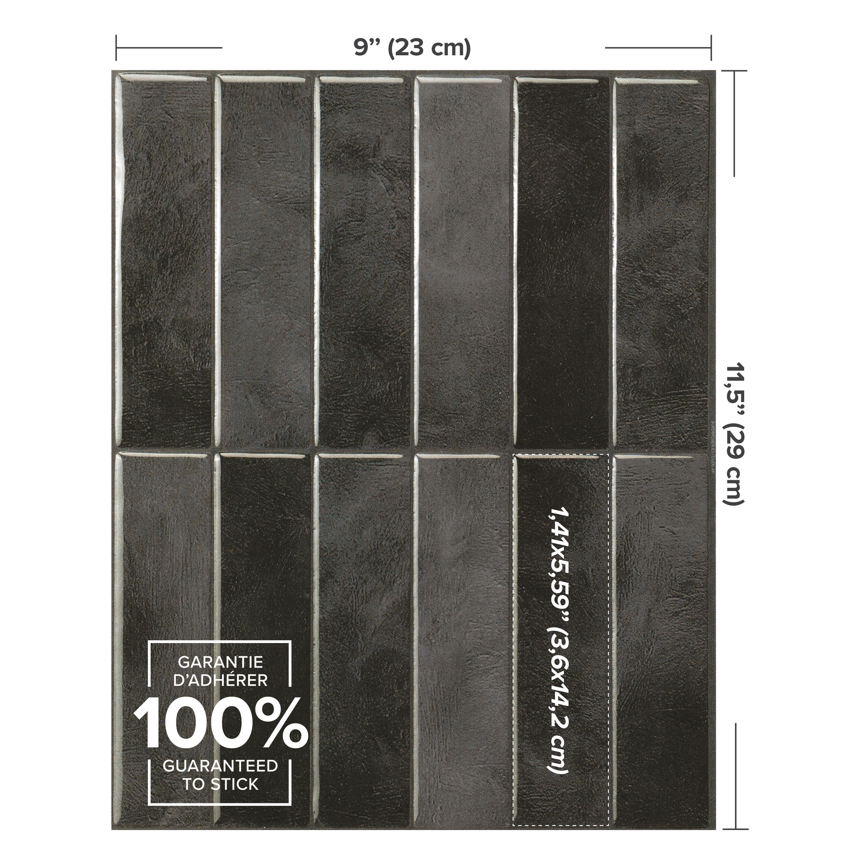 Copertura autoadesivo SMART TILES Morocco Zaida nero lucido 22.8 cm x 29 cm - 4