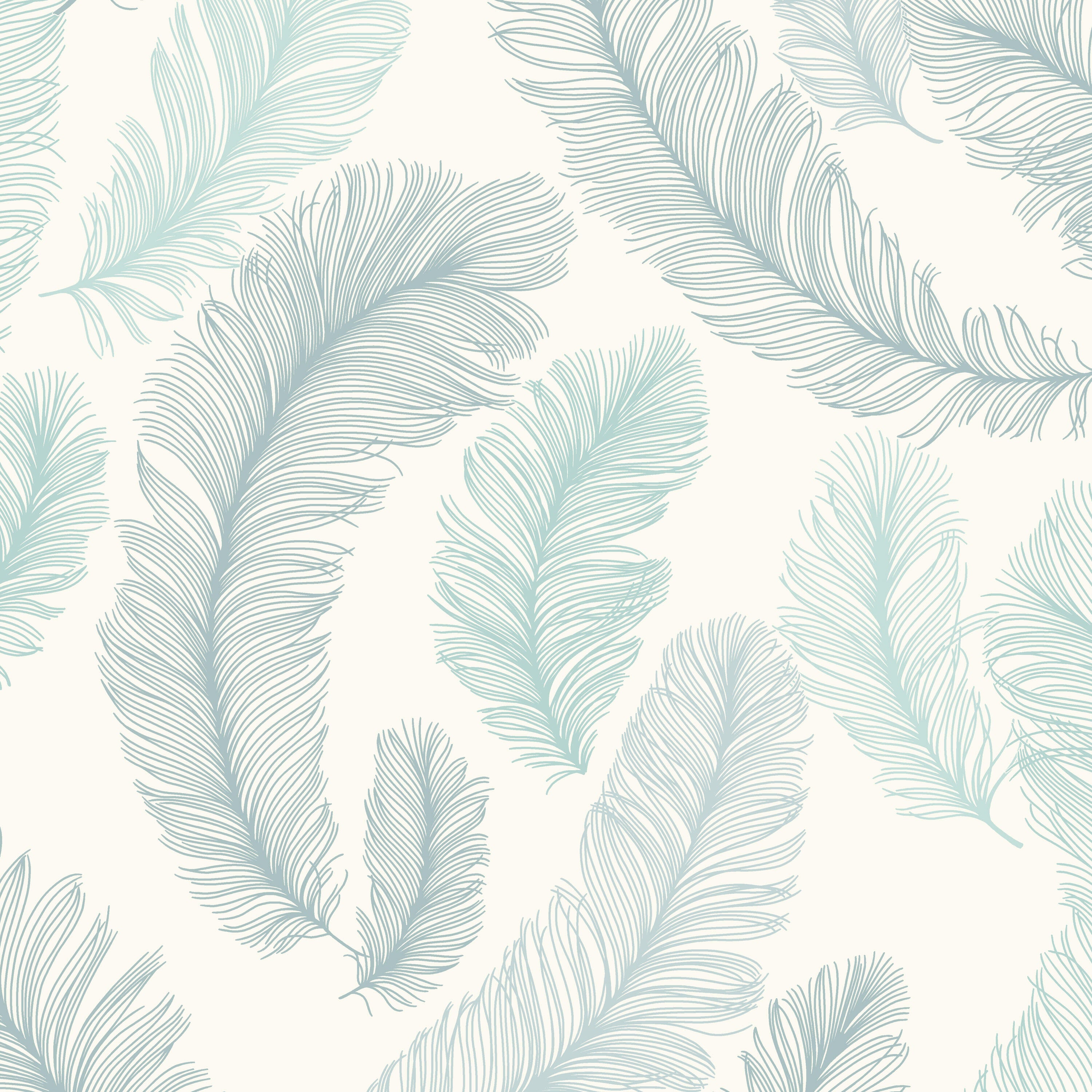 Papier peint intissé Plume paillette bleu - 4