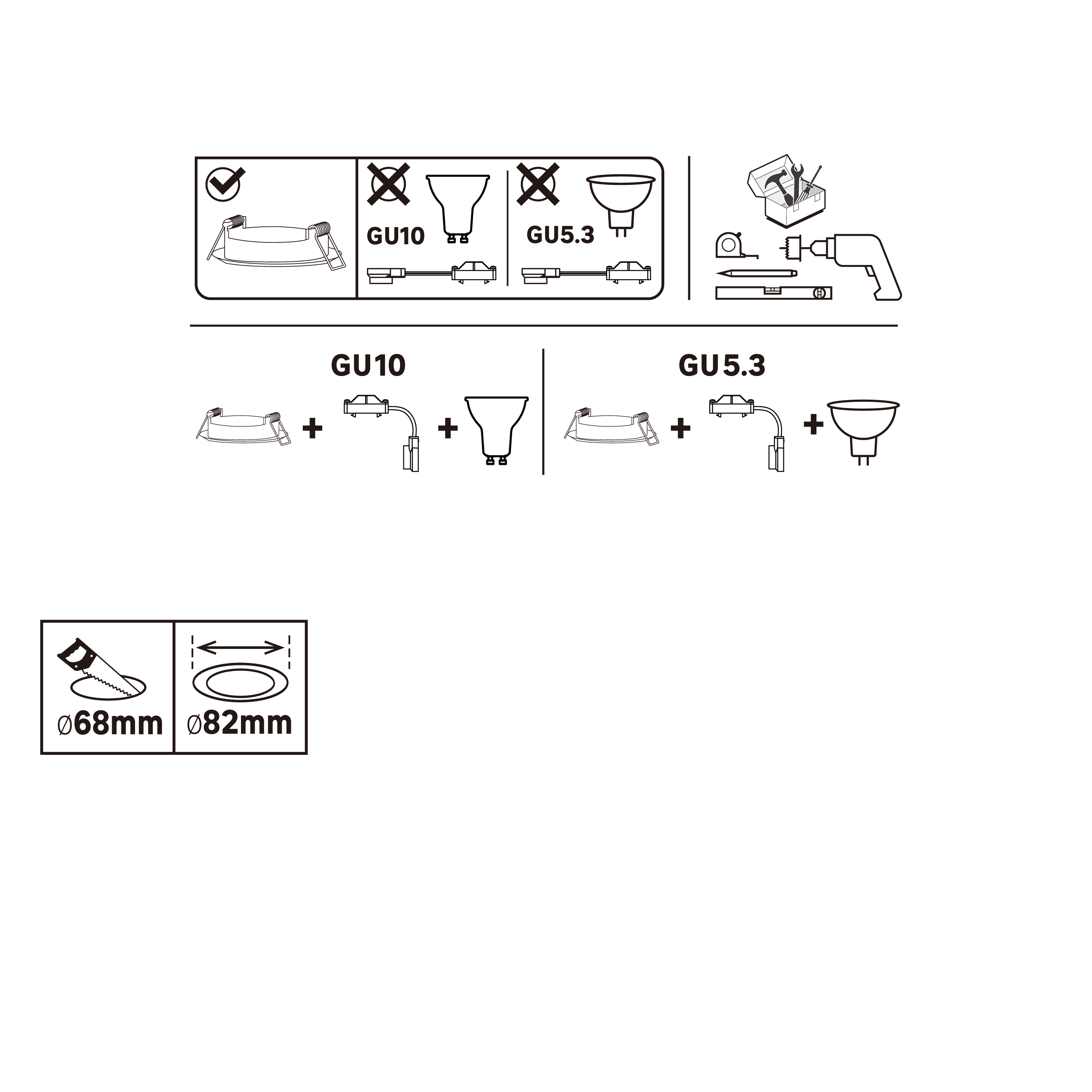 Oprawa stropowa biała GU10 - 7