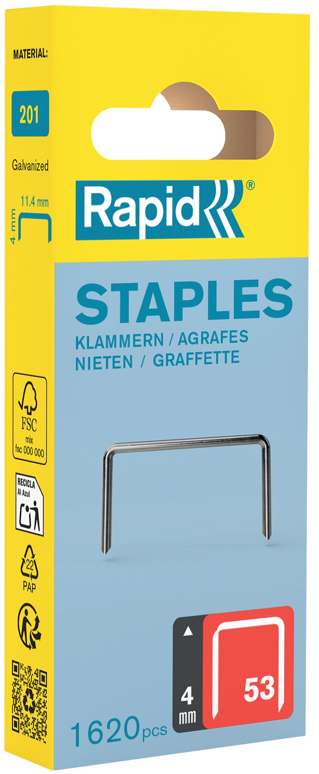AGRAFES N°53/4MM GALVA 1620PCS RAPID