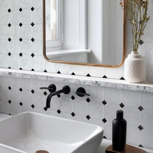 Adesivo decorativo Betera 22.86x0.178 cm bianco, grigio, nero, confezione da 4 fogli