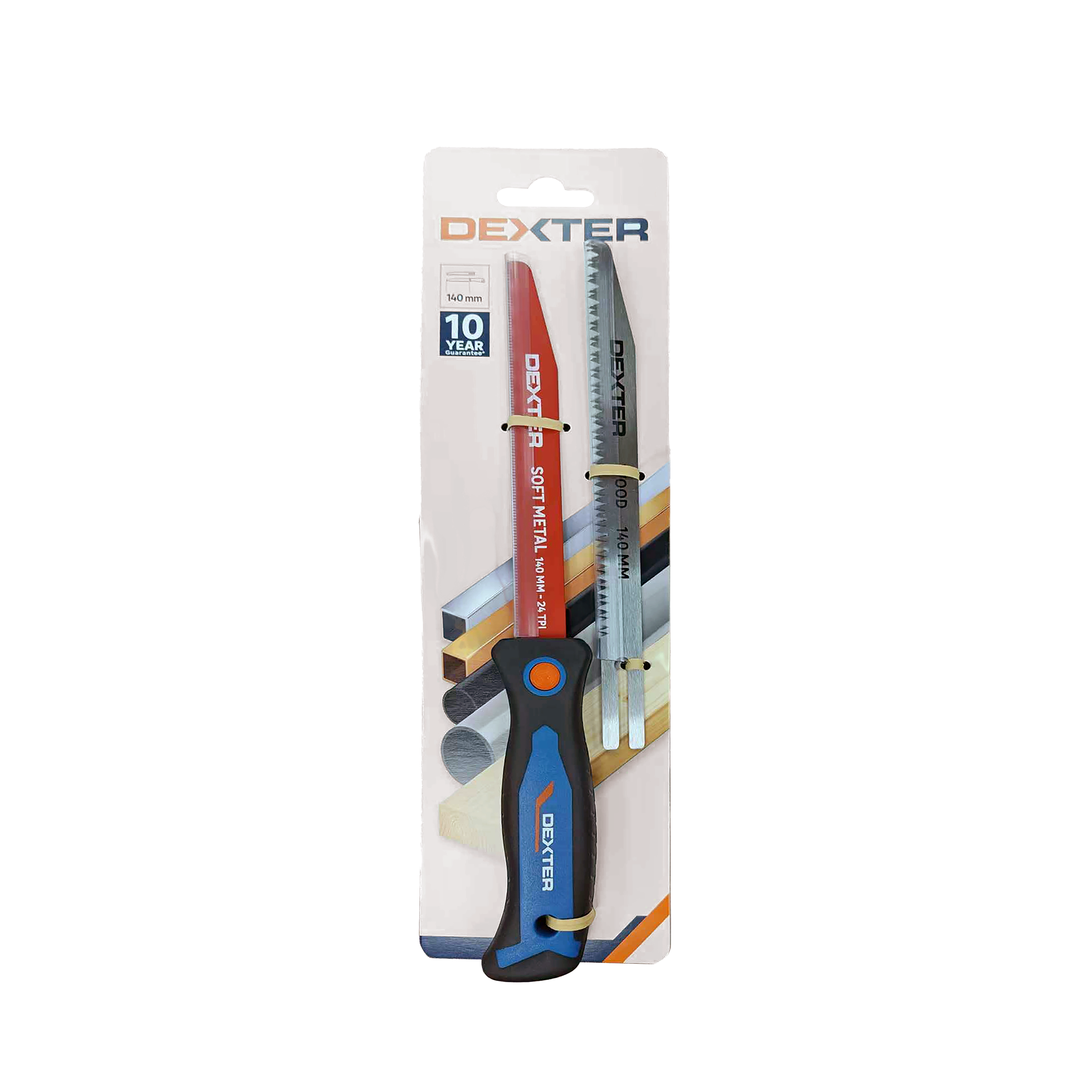 Mini serra 140 mm com 2 lâminas para metal e madeira 9 e 24 TPI Dexter - 3
